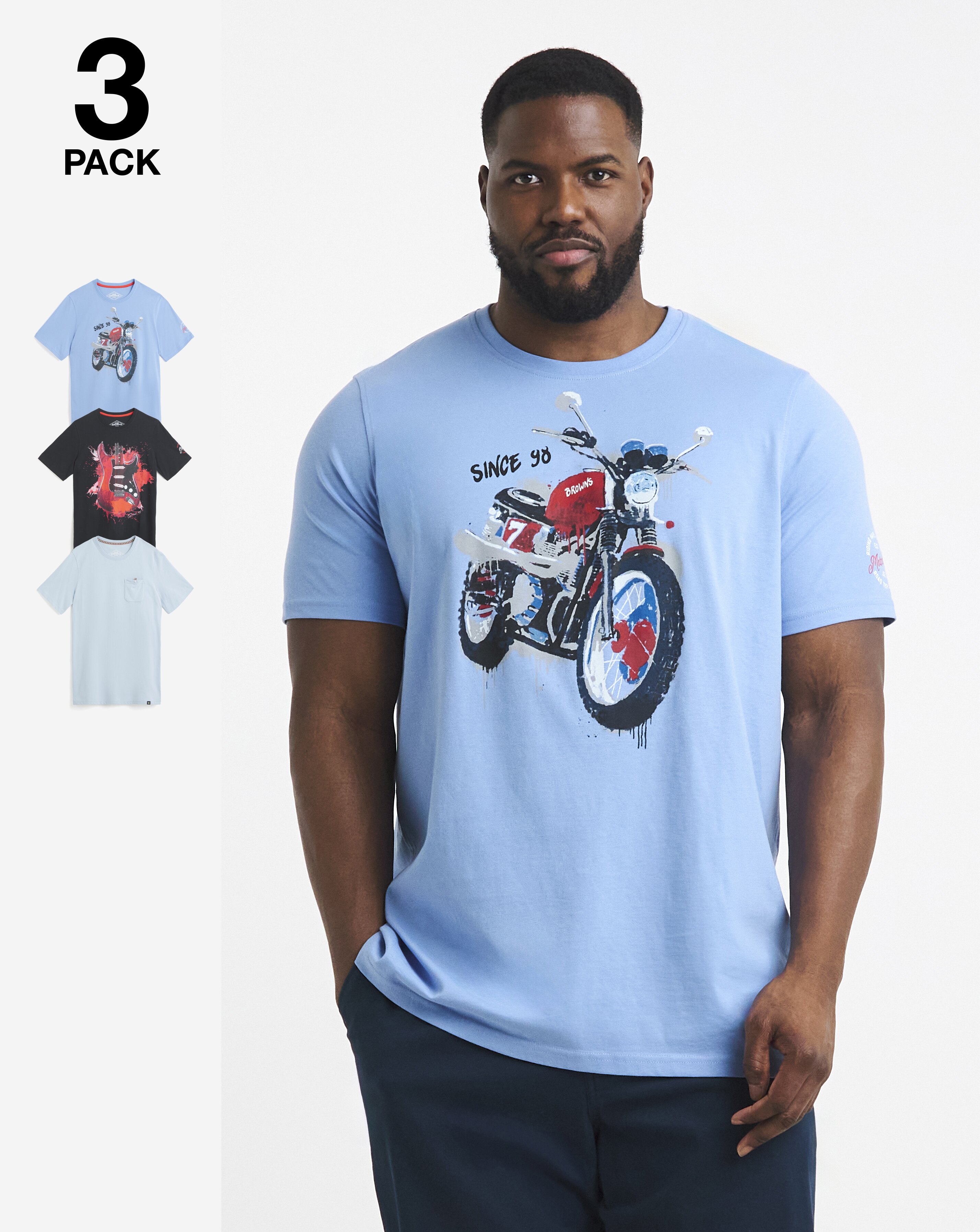 Joe Browns 3 Pack Graphic T-Shirts