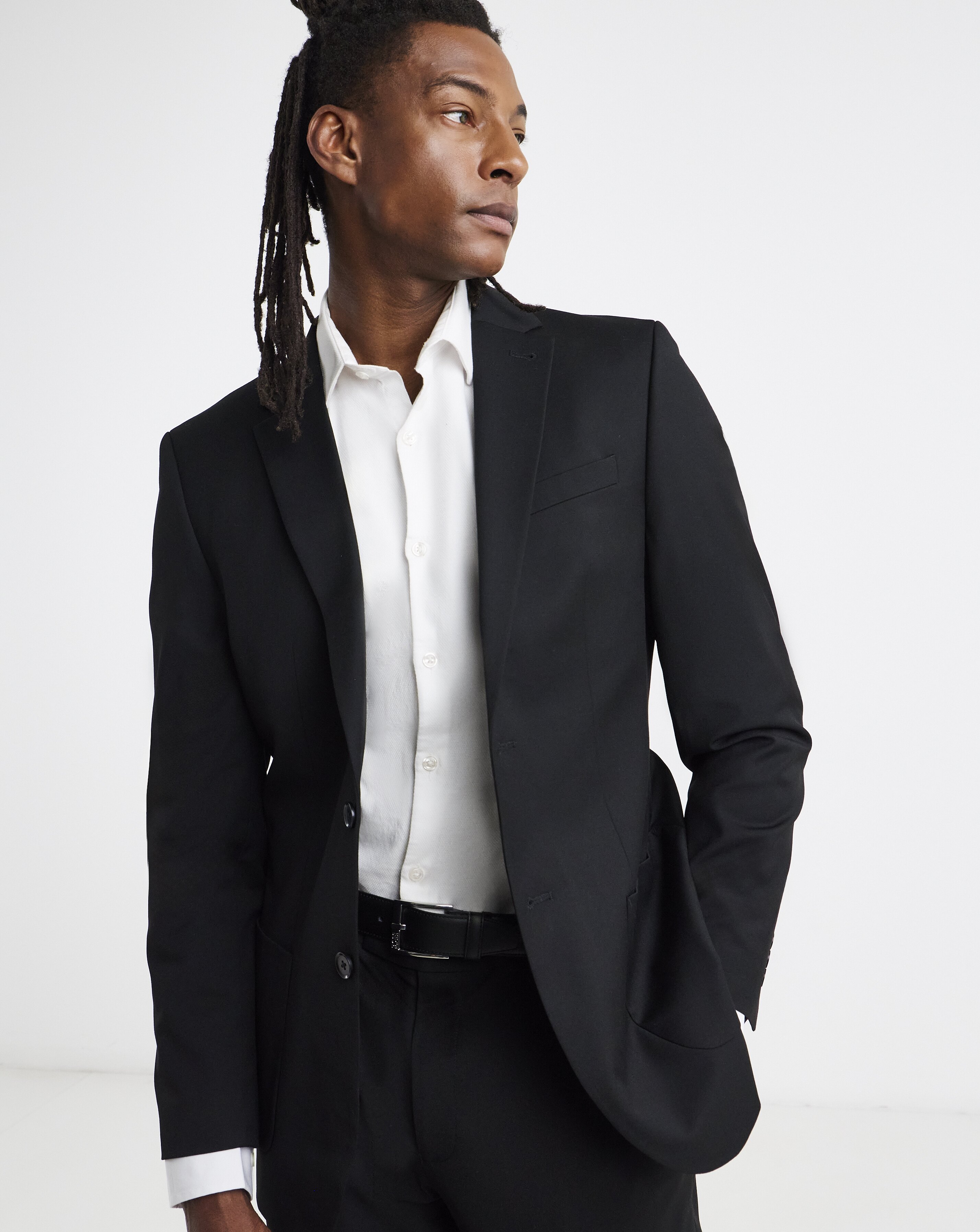 Stretch Blazer with Patch Pockets