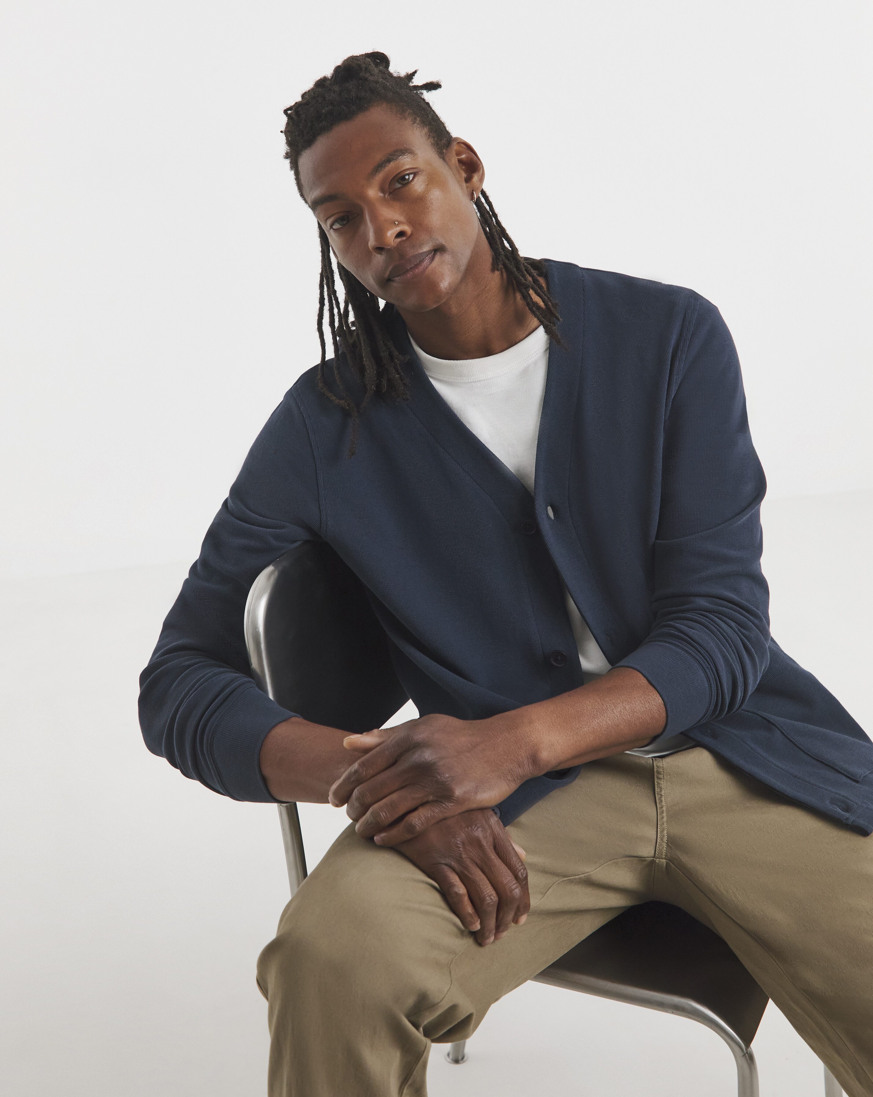 Jersey Cardigan - Navy