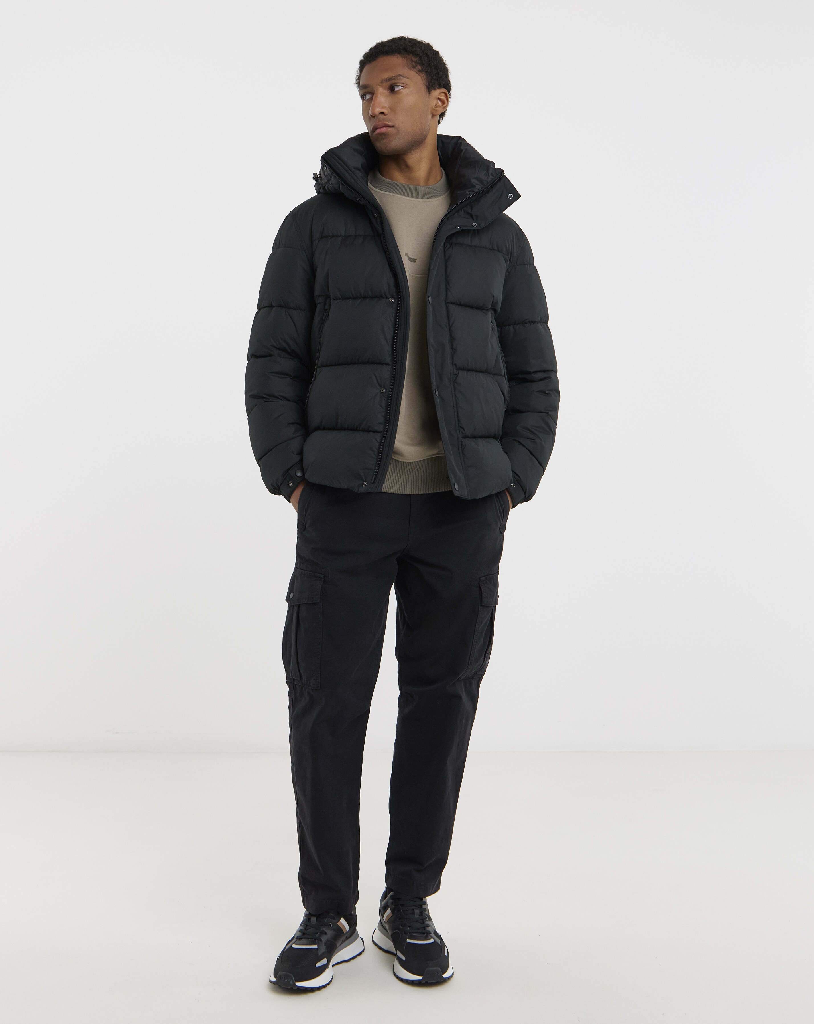 BOSS Hooded Puffer - Black