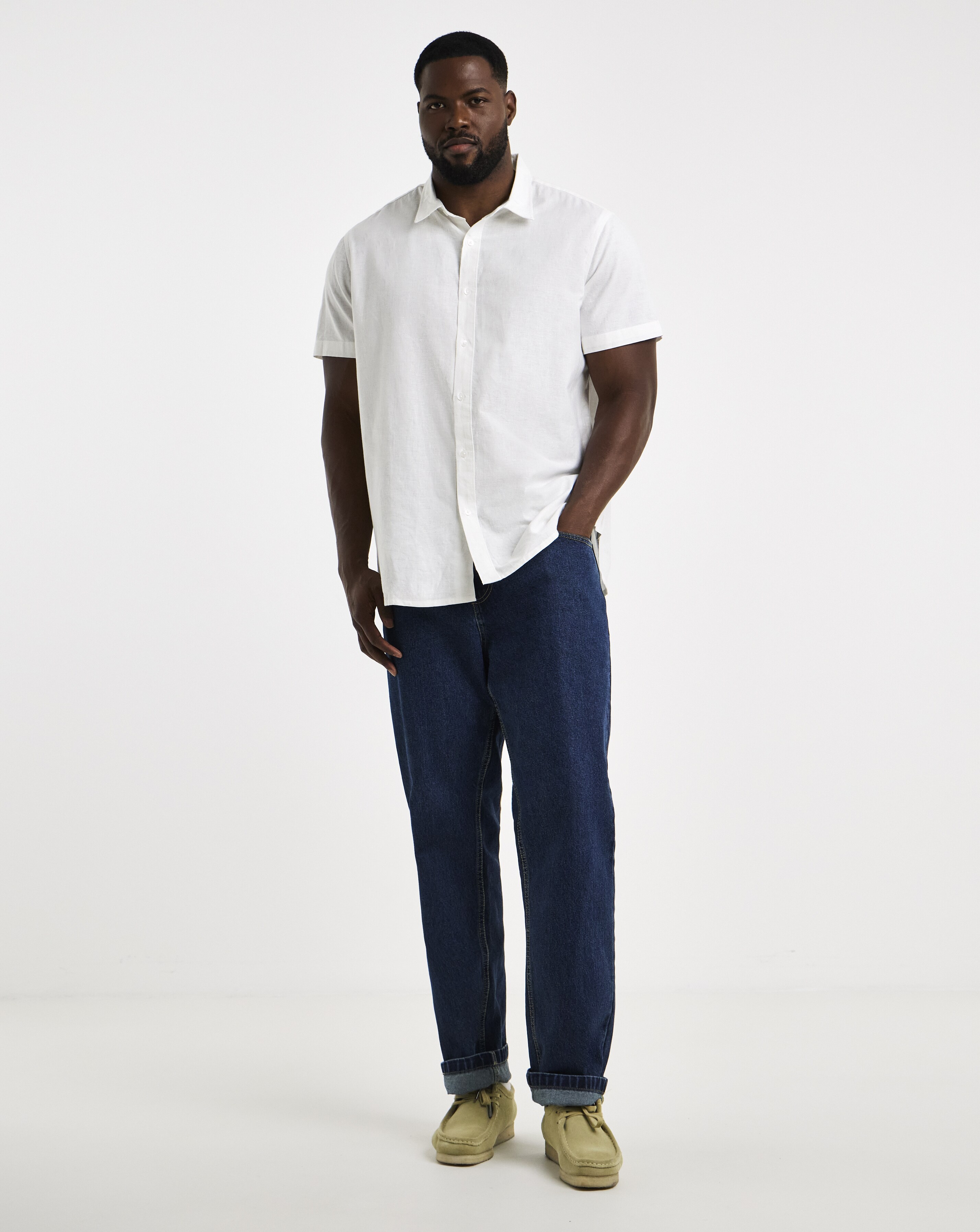Short Sleeve Linen Blend Shirt