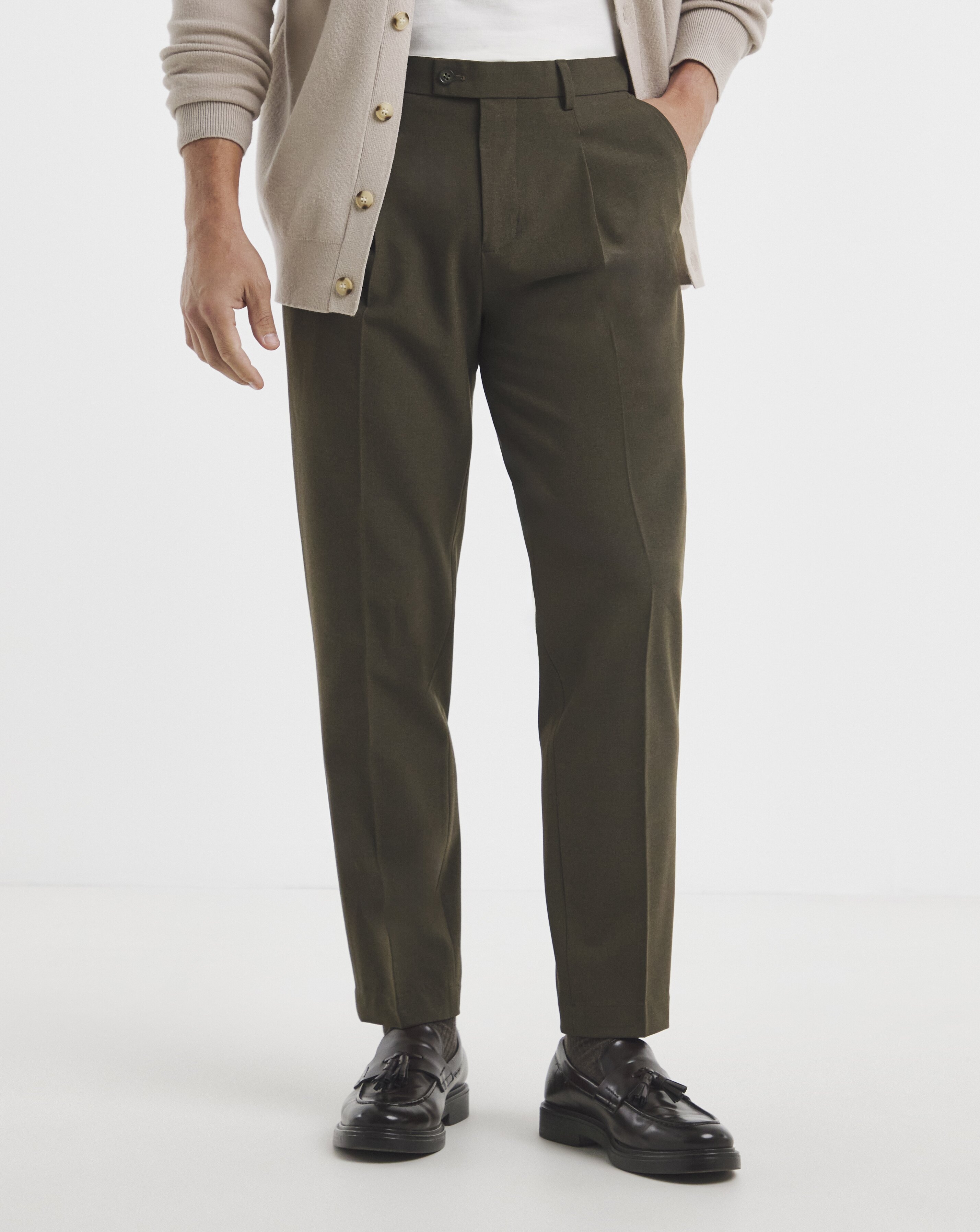 Tailored Tapered Pleat Front Trouser