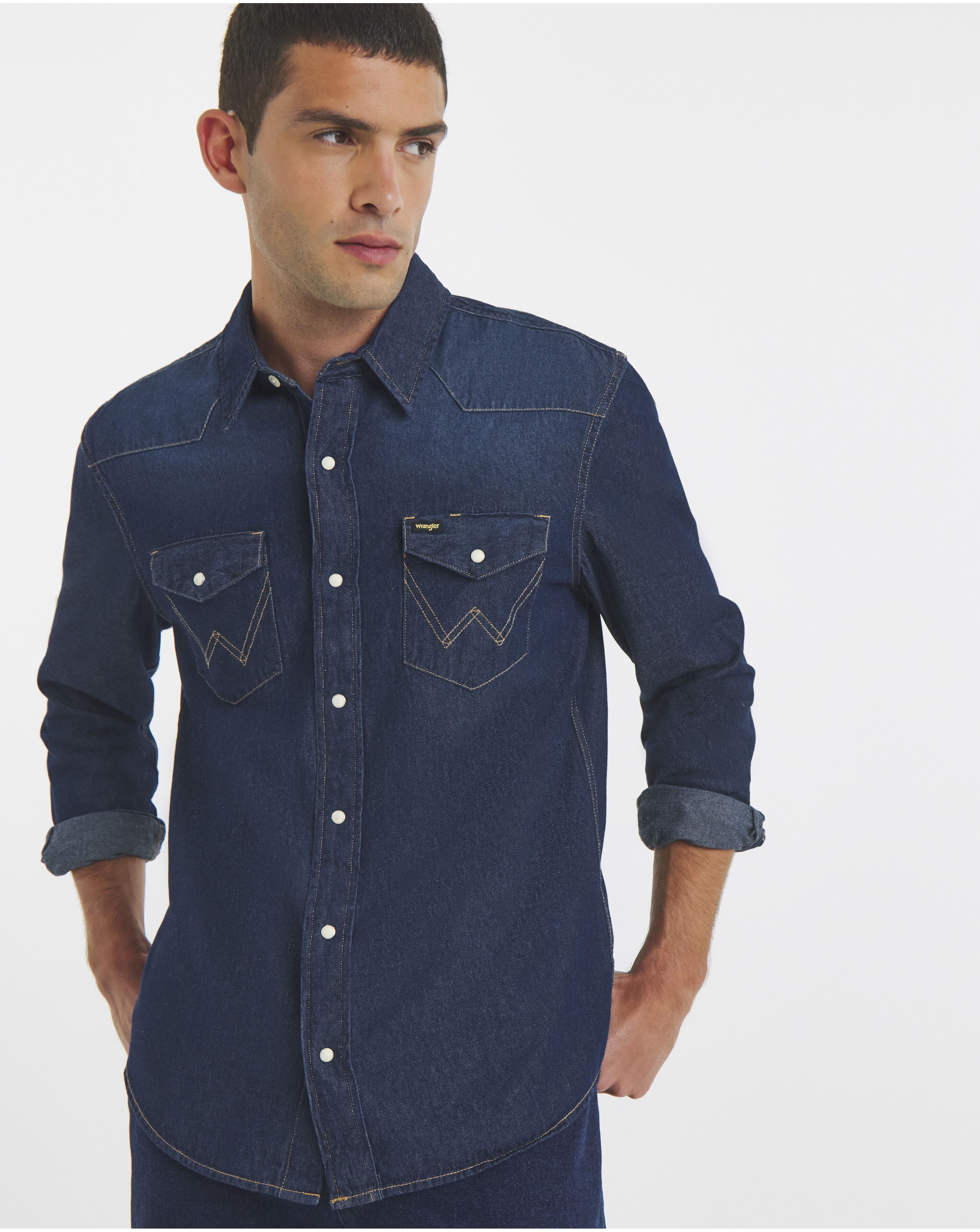 Wrangler 27MW Denim Shirt - Dark Stone