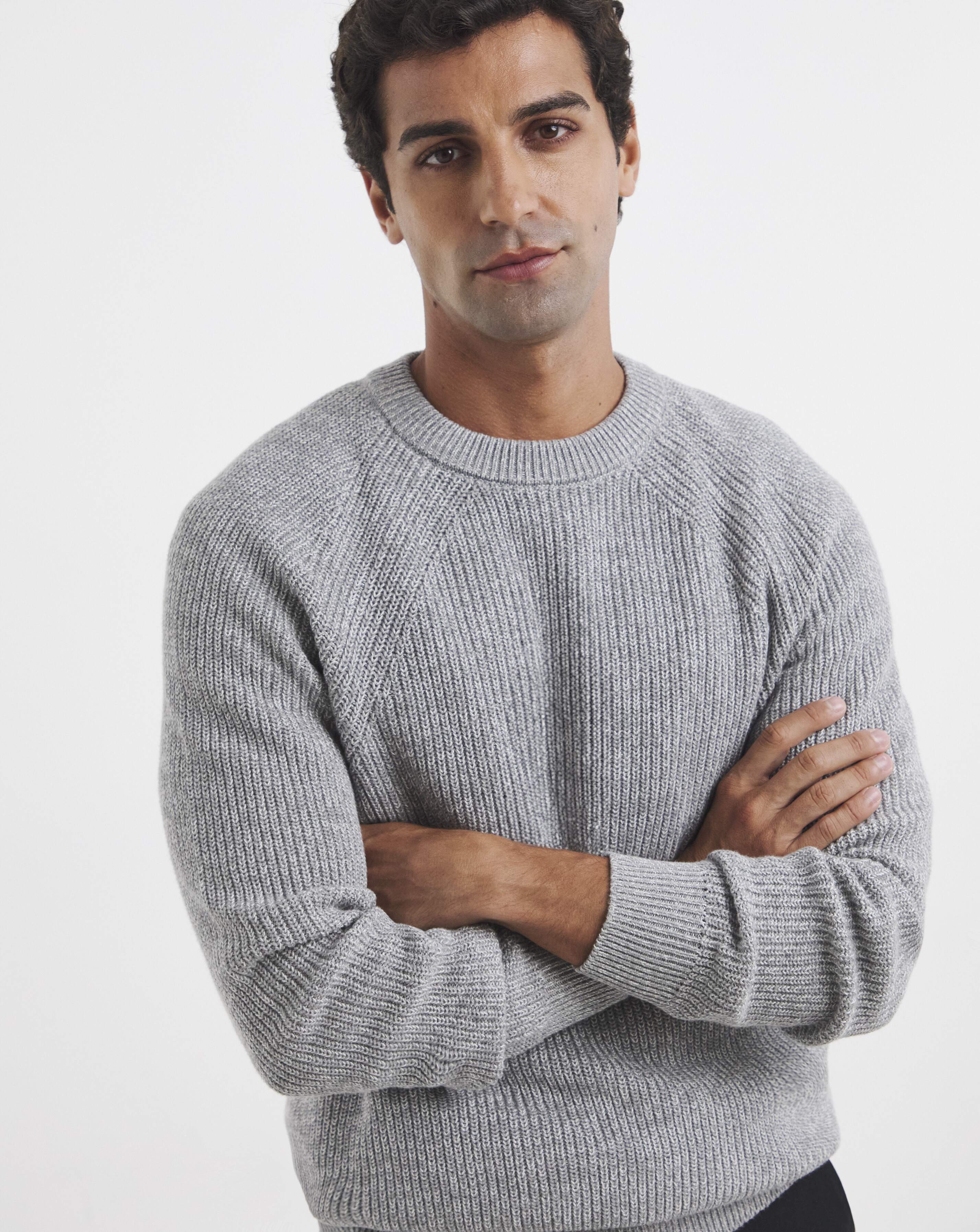 Cotton Twist Crew Neck Knitted Jumper