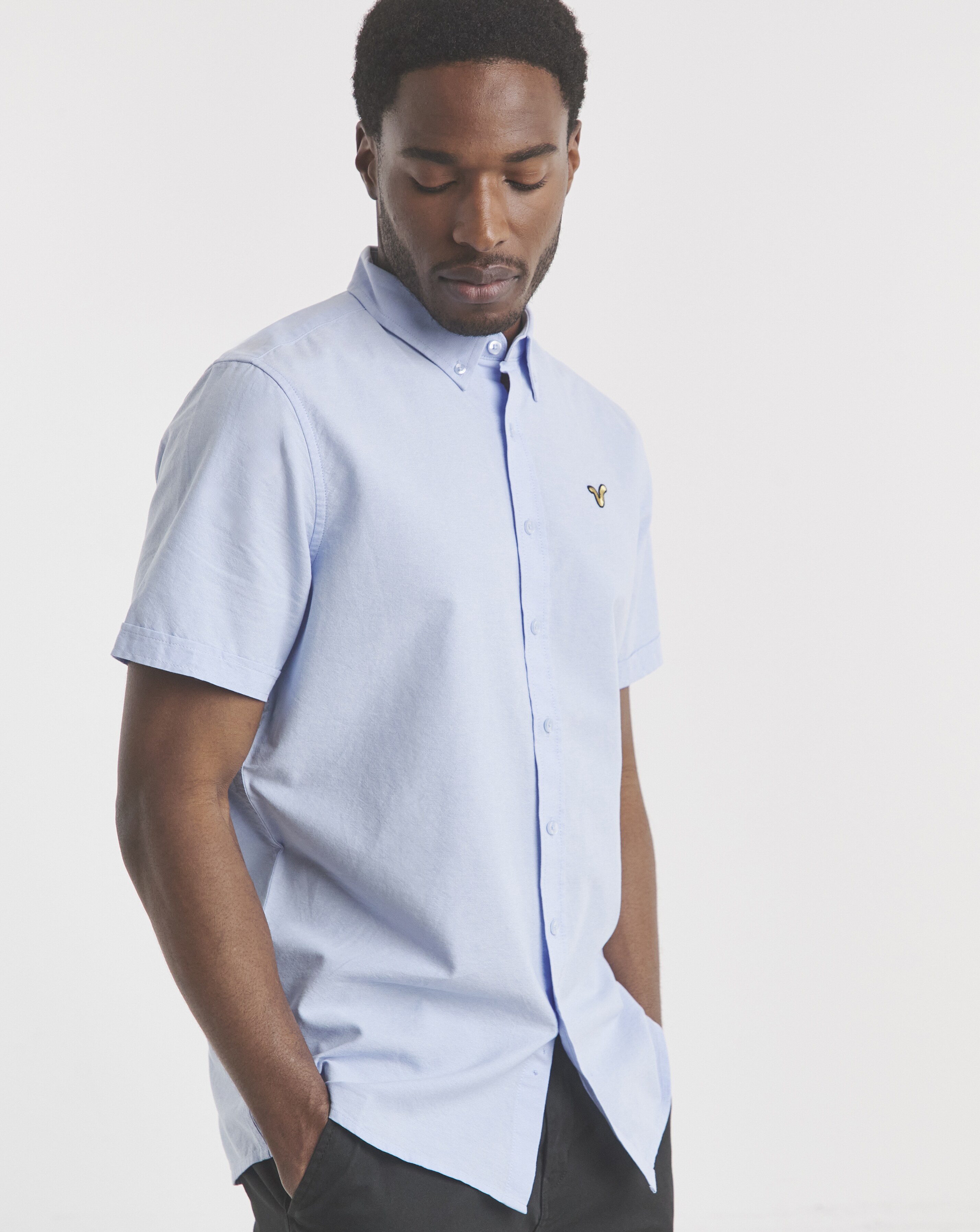 Voi Plain Oxford Short Sleeve Shirt Long