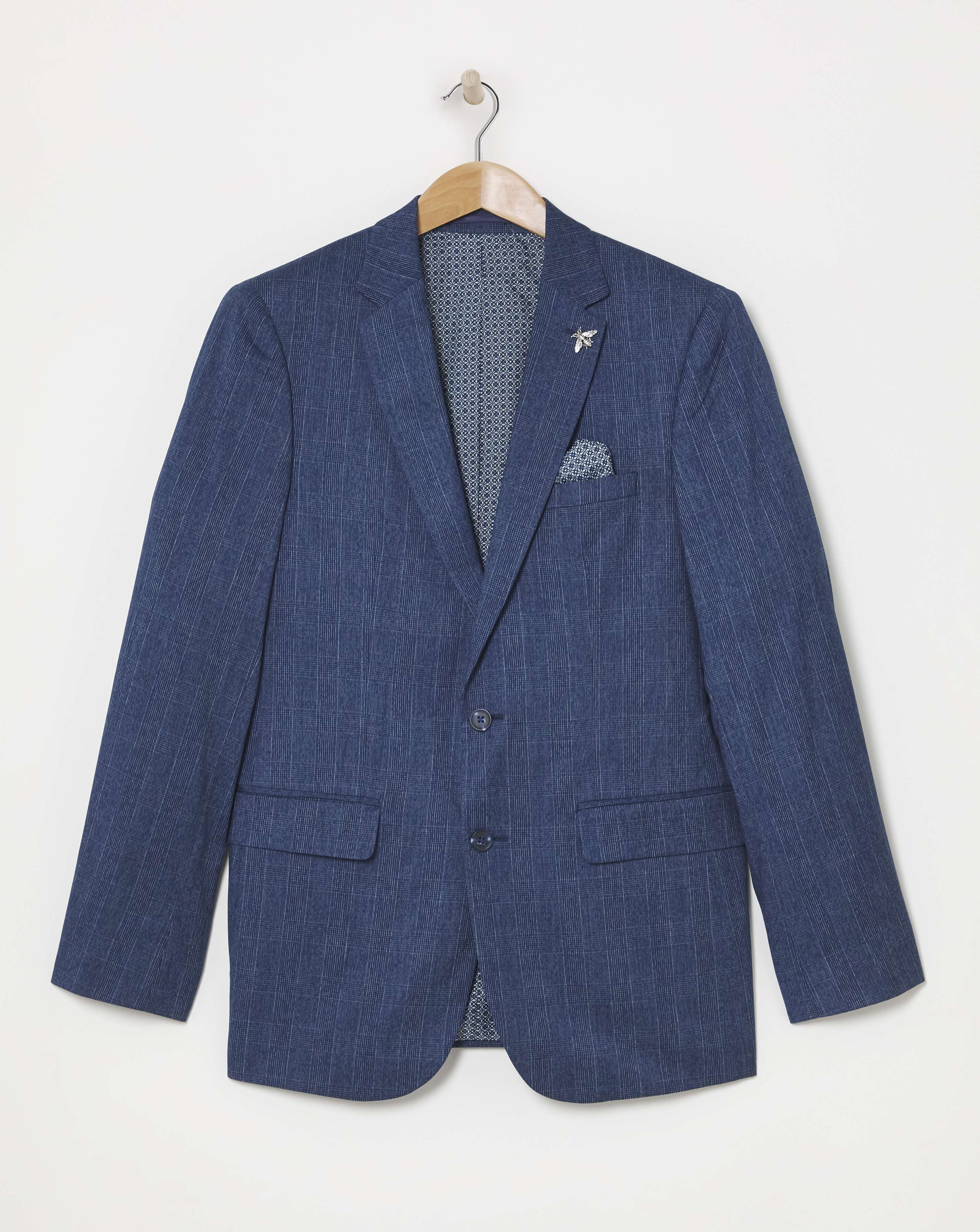 Jonny Navy Check Suit Jacket