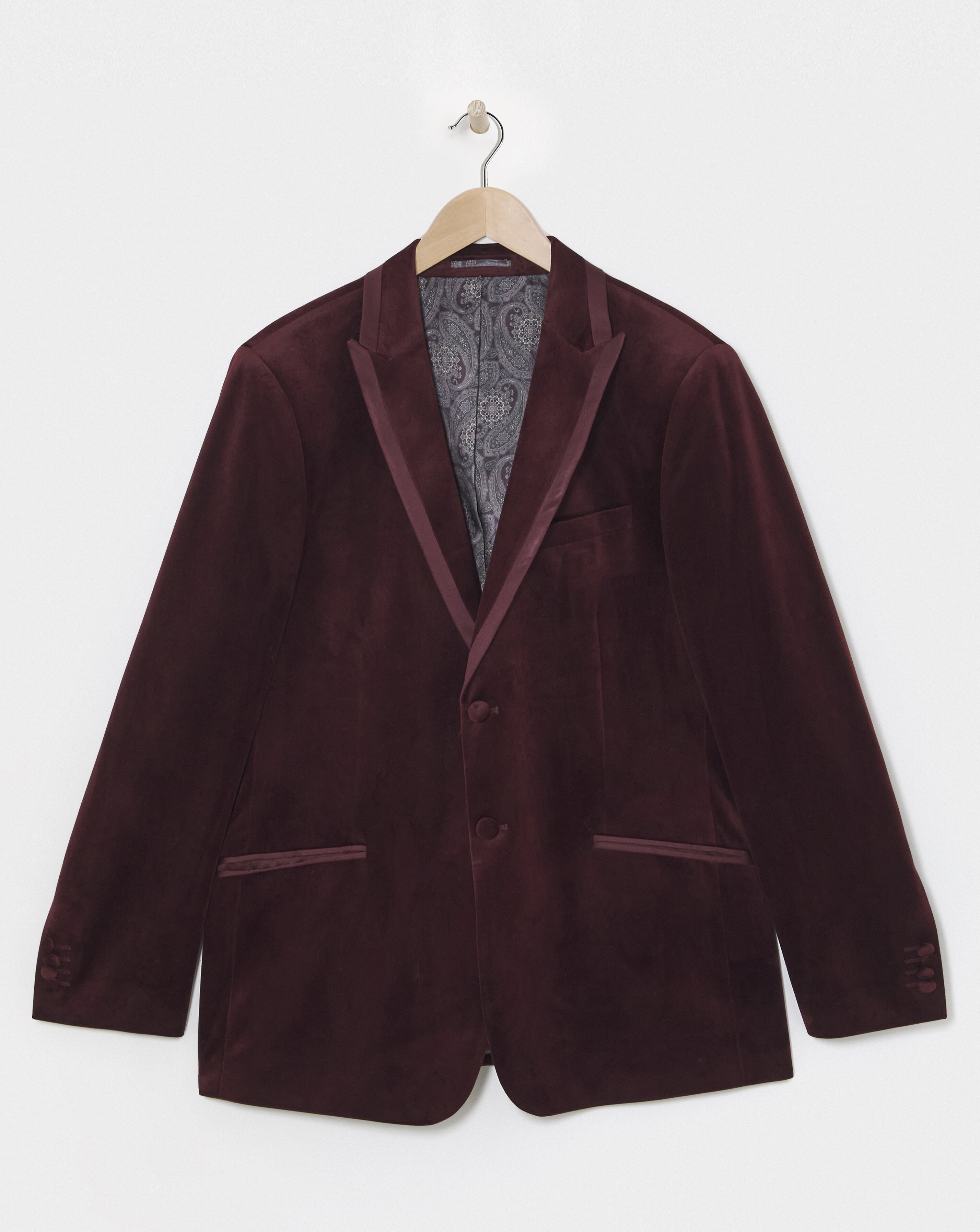 Velvet Satin Lapel Blazer Regular