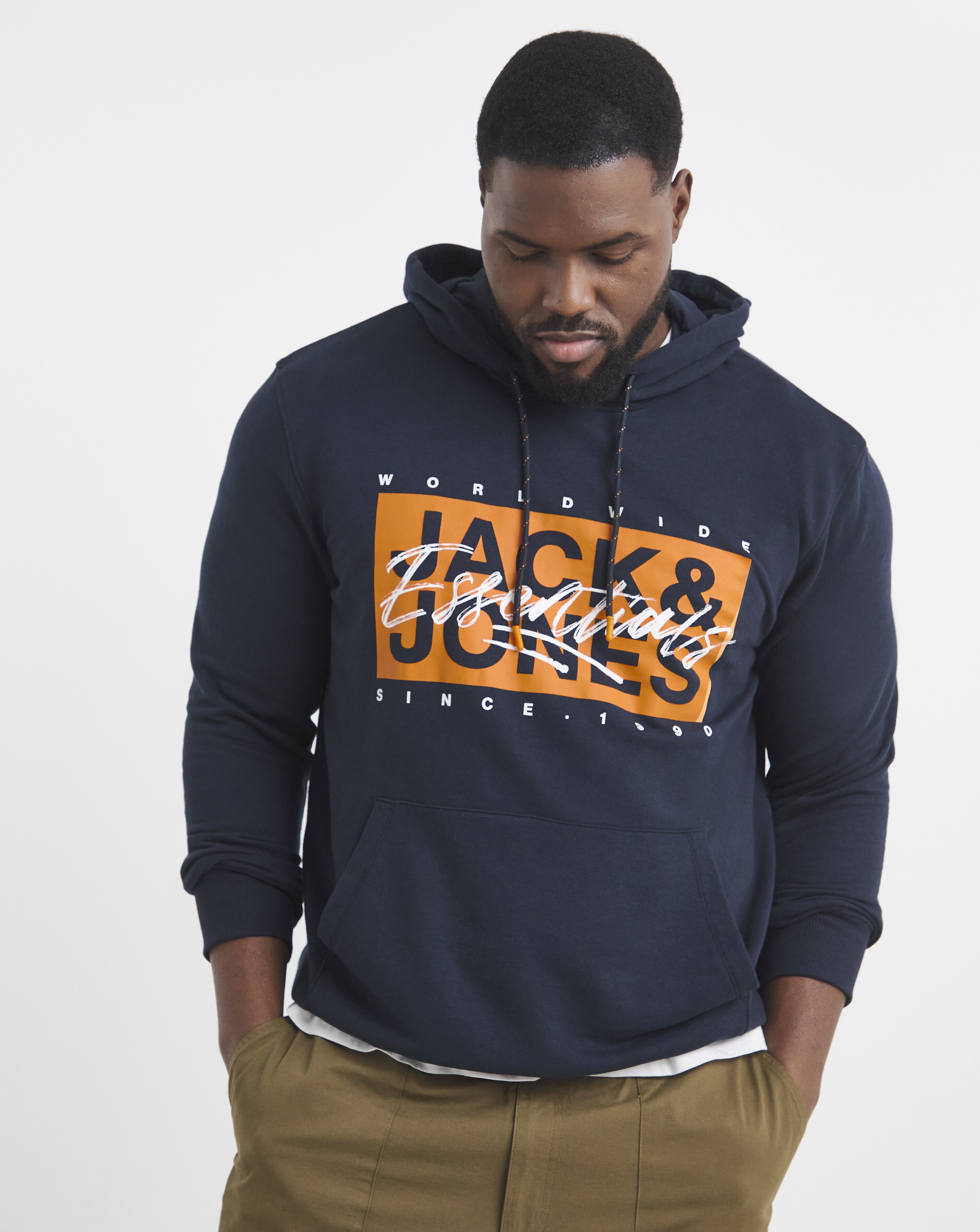 Jack & Jones Colton Logo Hoodie - Navy