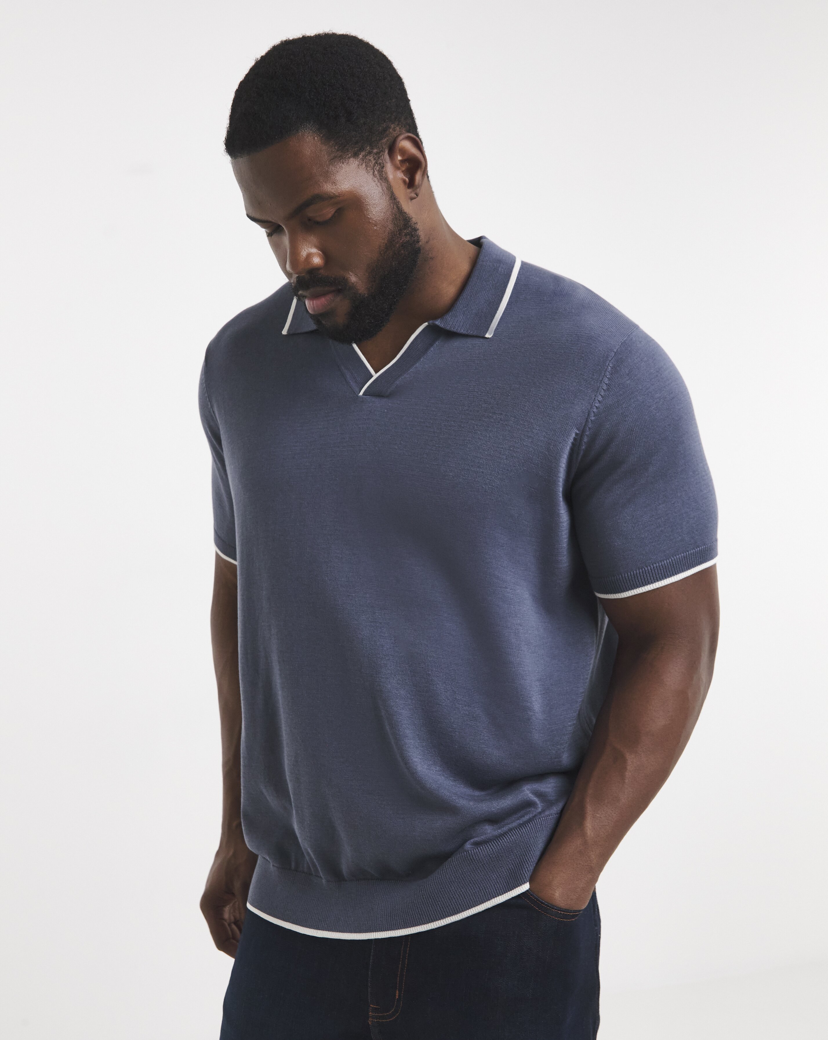 Tipped Knitted Short Sleeve Polo