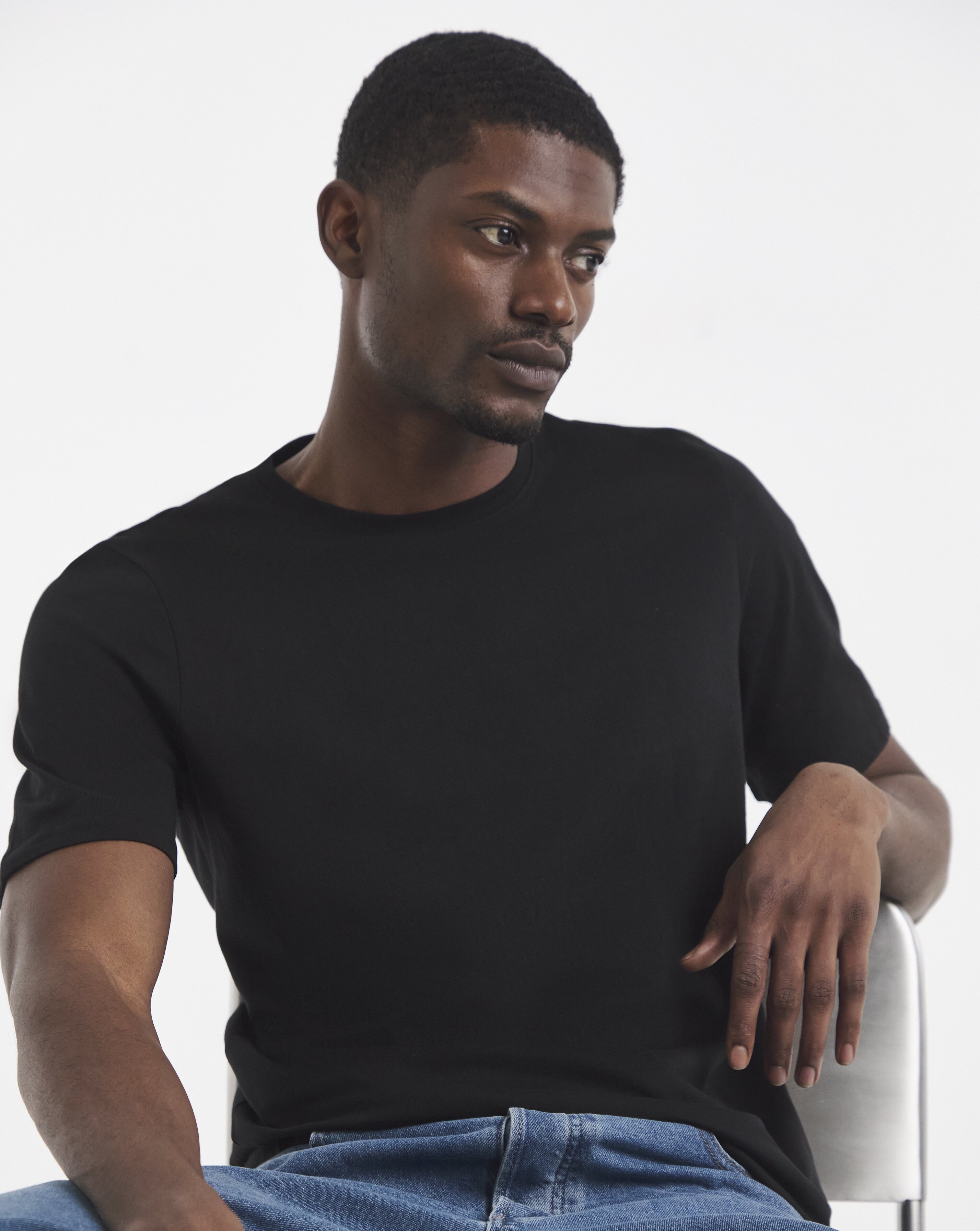 Pure Cotton Crew Neck T-Shirt Extra Long