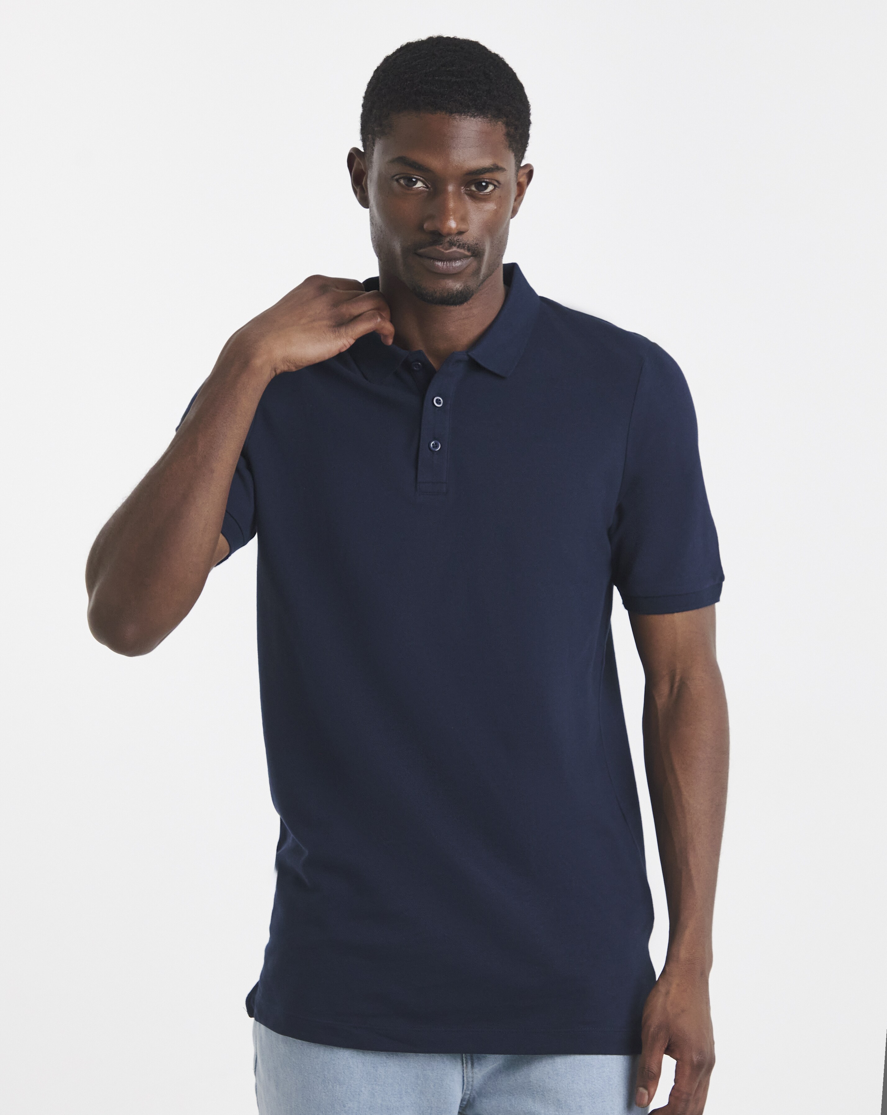 Pure Cotton Pique Polo Extra Long