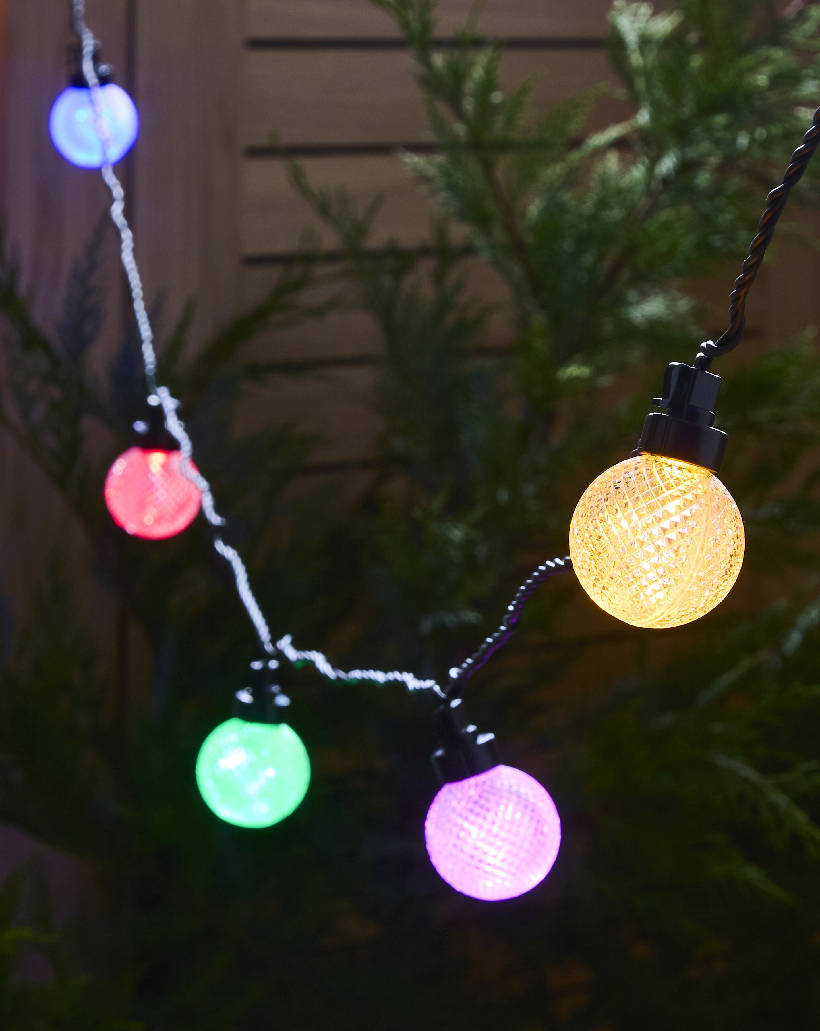 Men's Crackle Ball String Lights - 4.5m Lit Length - Warm White & Multicolour