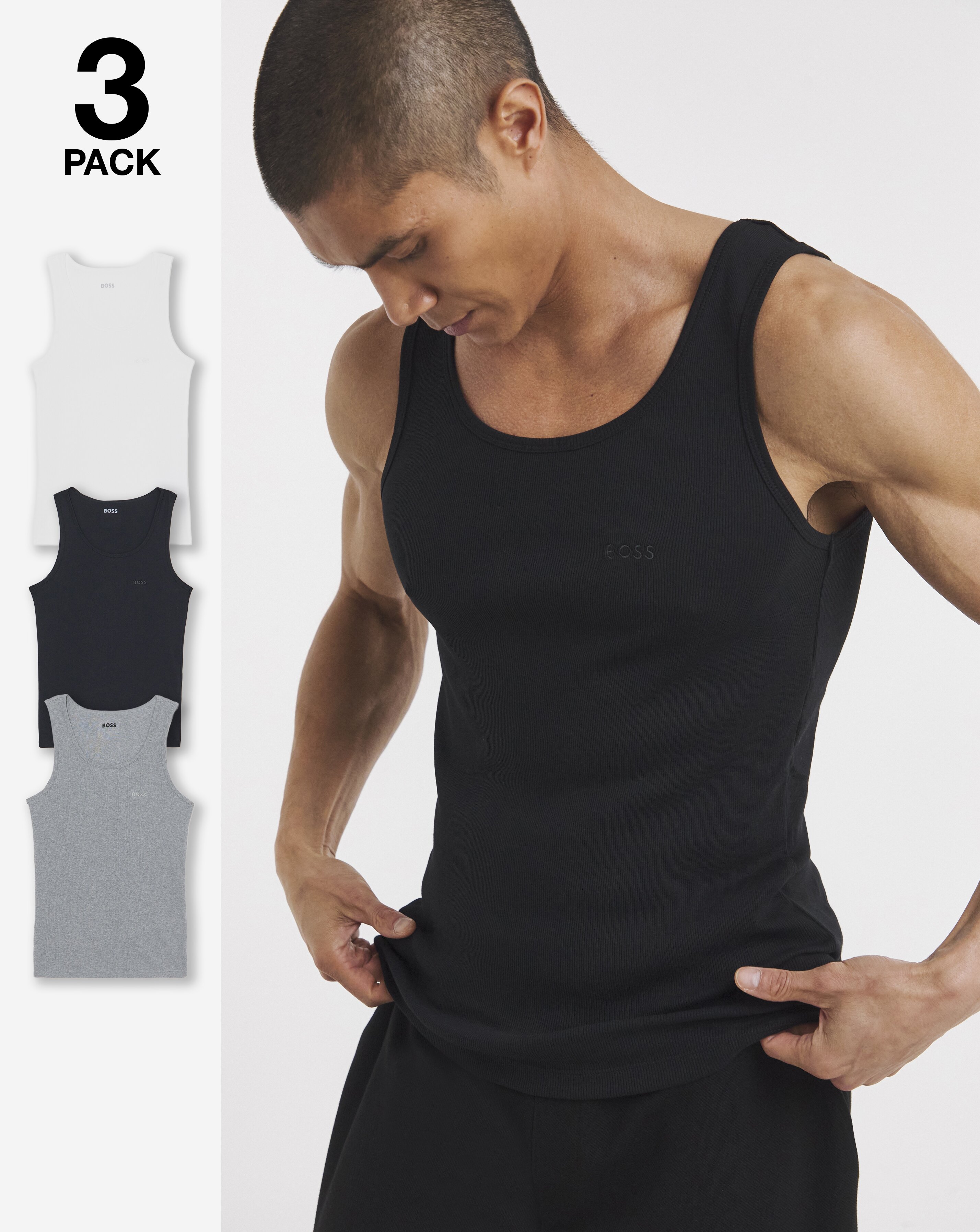 BOSS 3 Pack Rib Vest