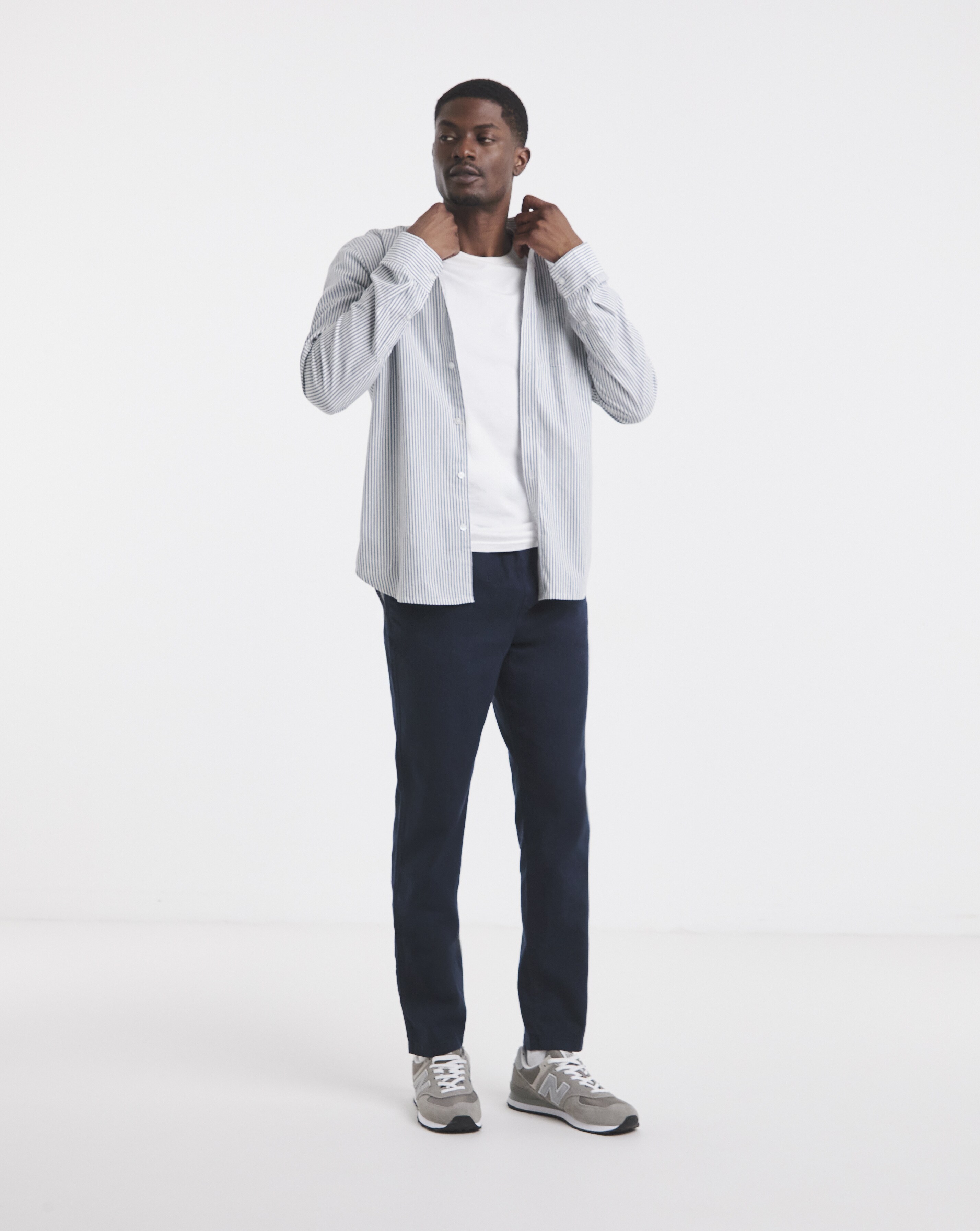 Linen Blend Tapered Elasticated Trouser