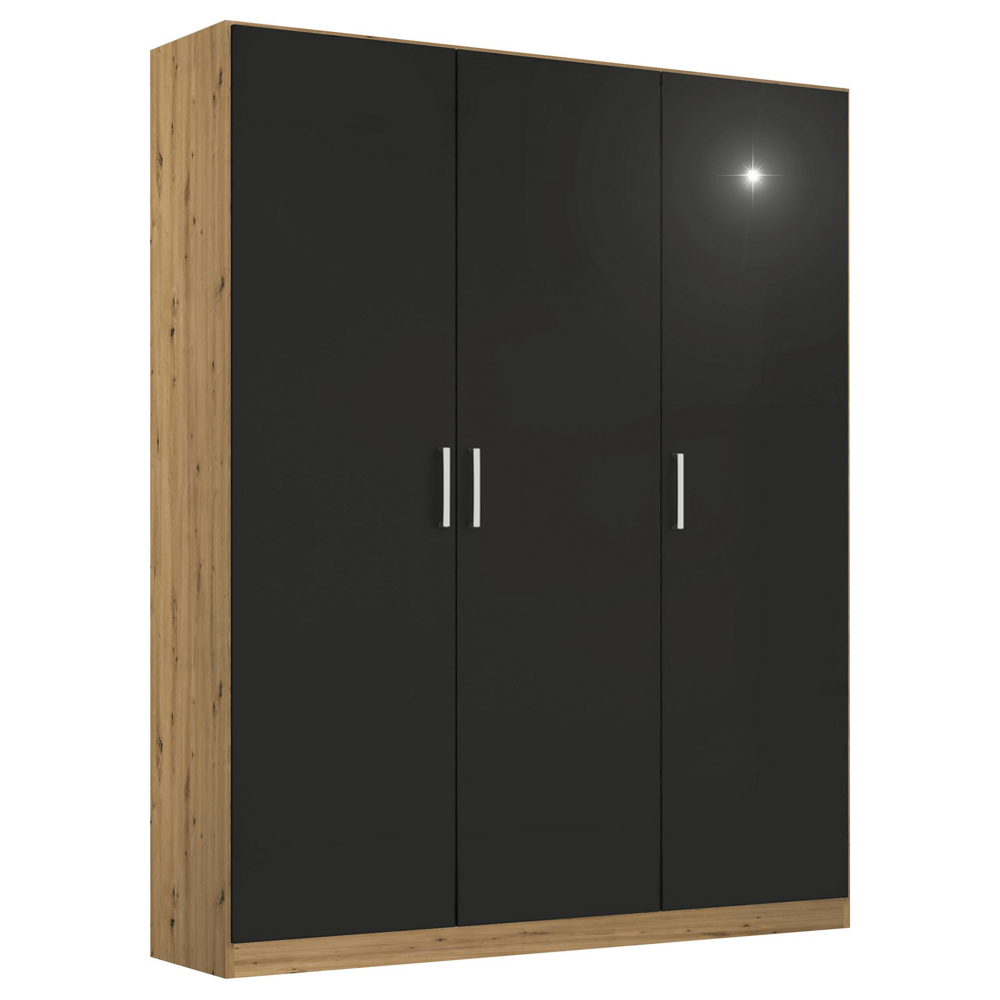 Skříň s otočnými dveřmi dub Artisan/šedá 136cm