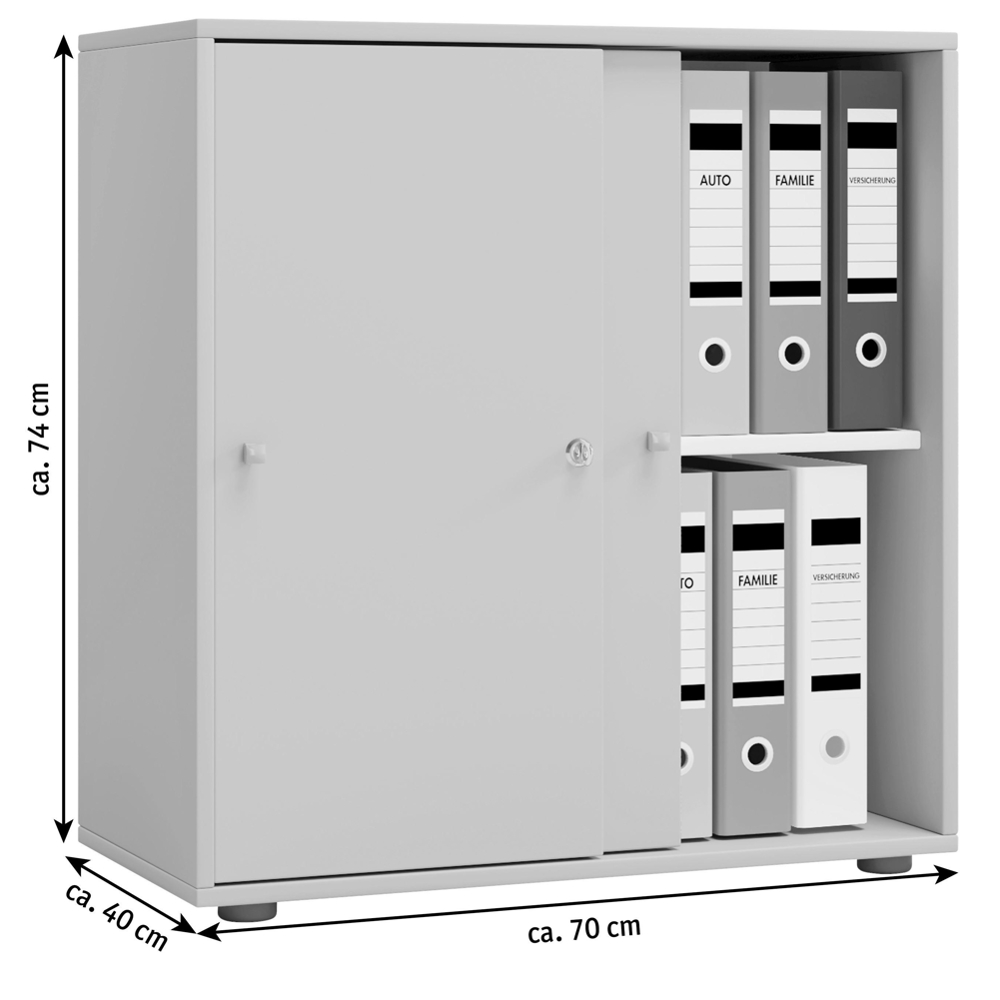 Skříň Na Pořadače Lona L Š: 70 Cm Bílá