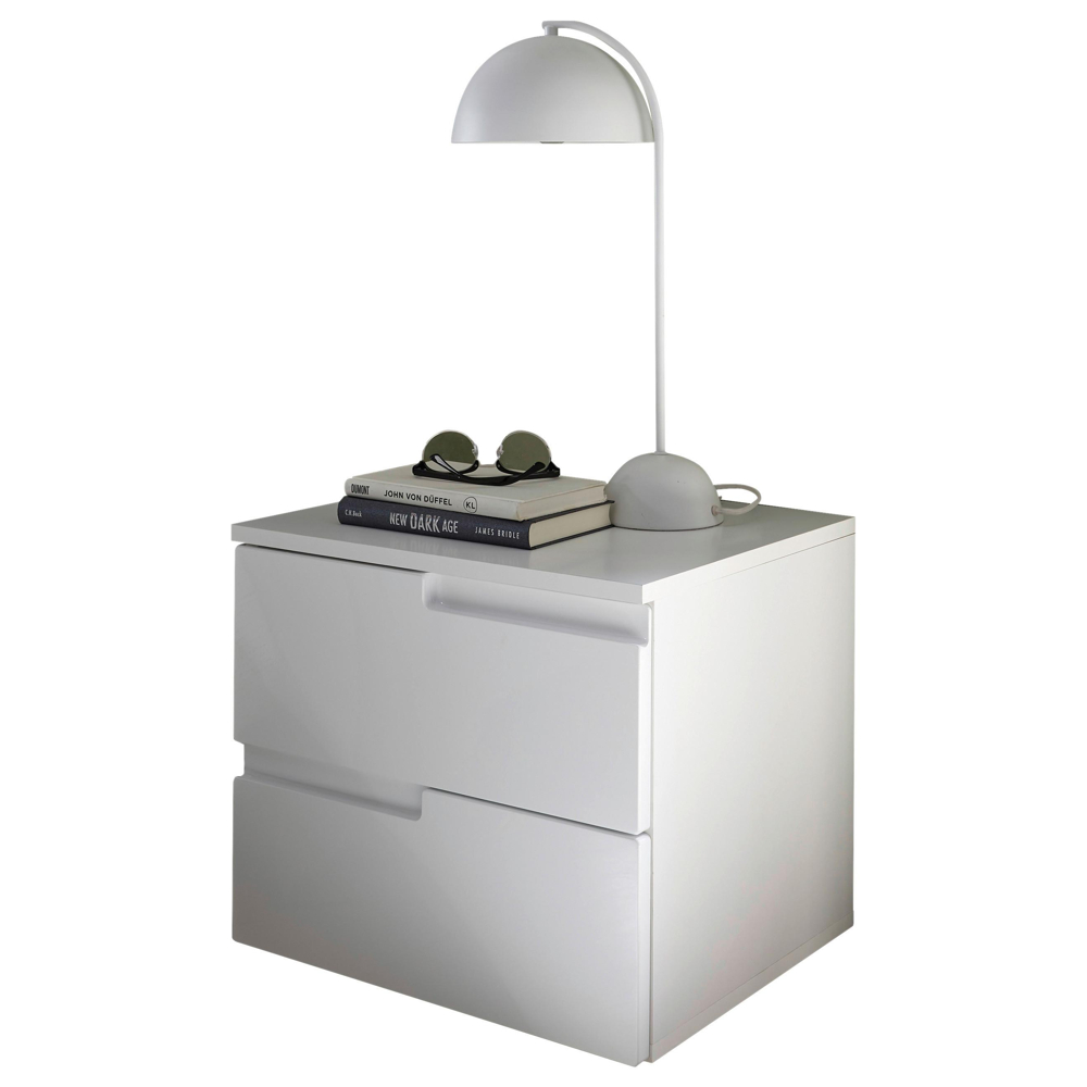 Noční stolek SPICE 2 2 zásuvky, v bílém dekoru