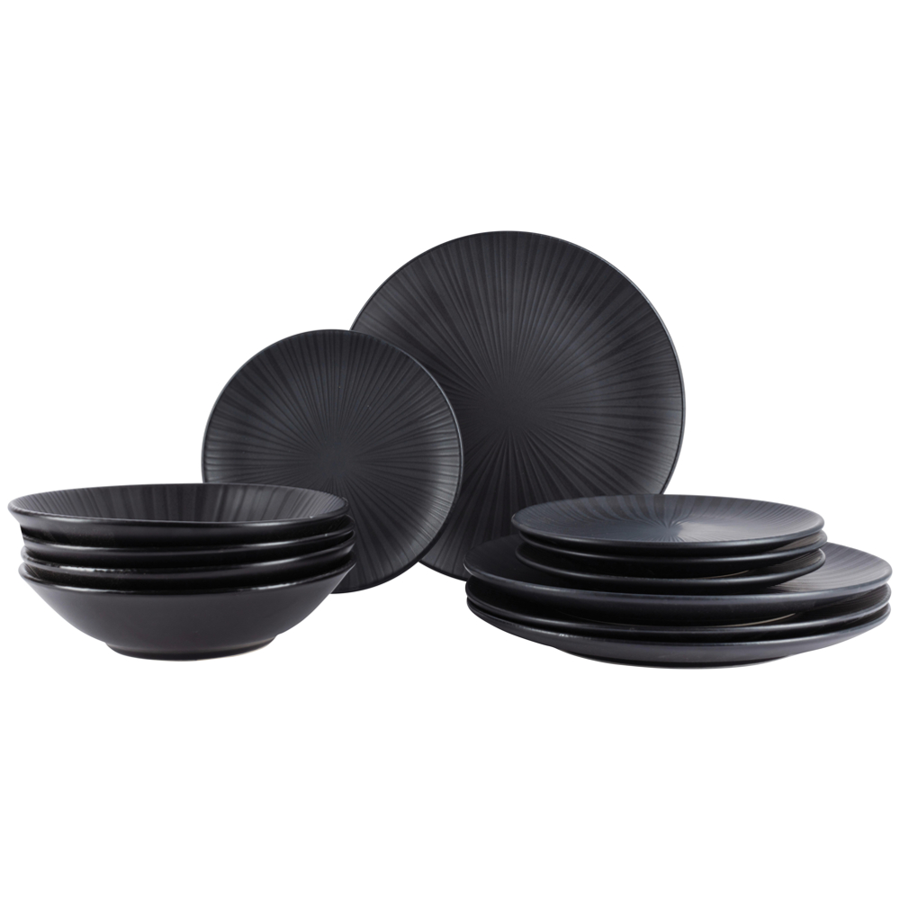 Jídelní souprava Black, 12dílná