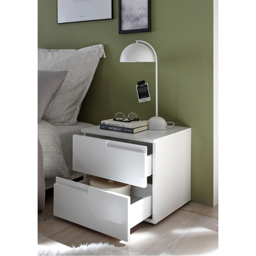 Noční Stolek Spice 2 2 Zásuvky, V Bílém Dekoru