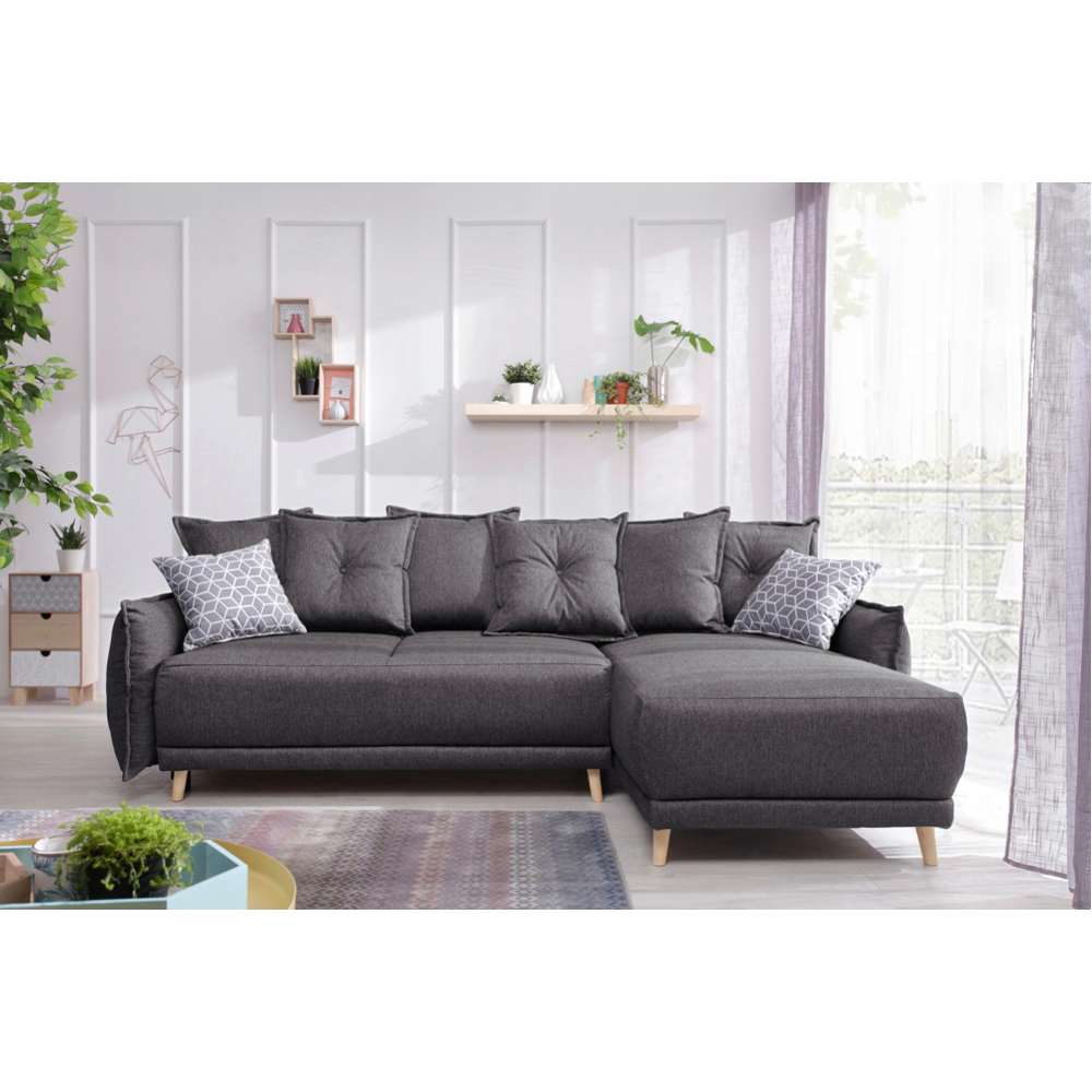 Sedací Souprava S Rozkladem Lazy Lukka Tmavěšedá