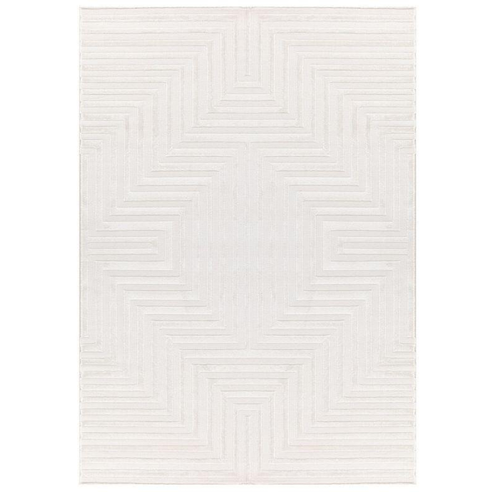 Dizajnový koberec 160 x 230 cm nízky vlas - krémový
