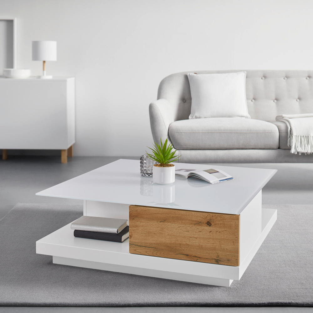 Konferenční Stolek Nevio Bílá/dekor Dub