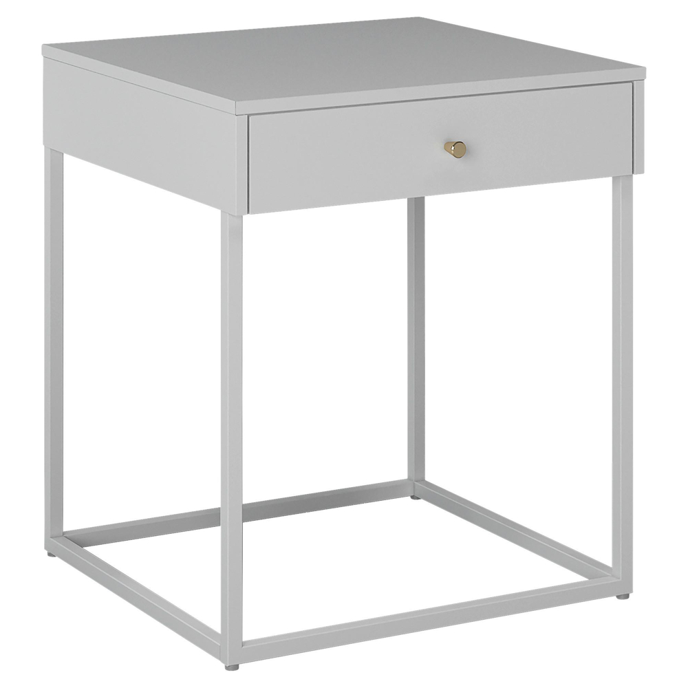 Noční stolek MONA kovový bílý