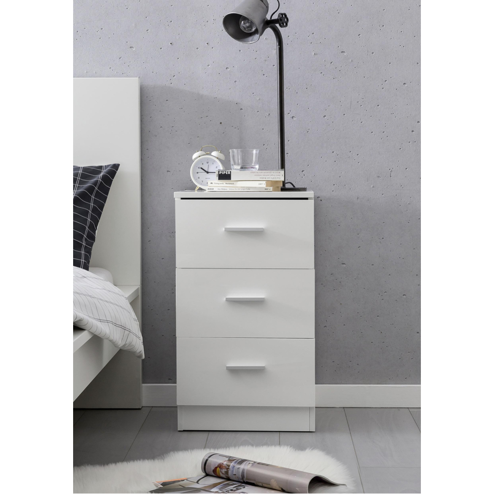 Noční Stolek Nachtkästchen Š: 38cm Bílý