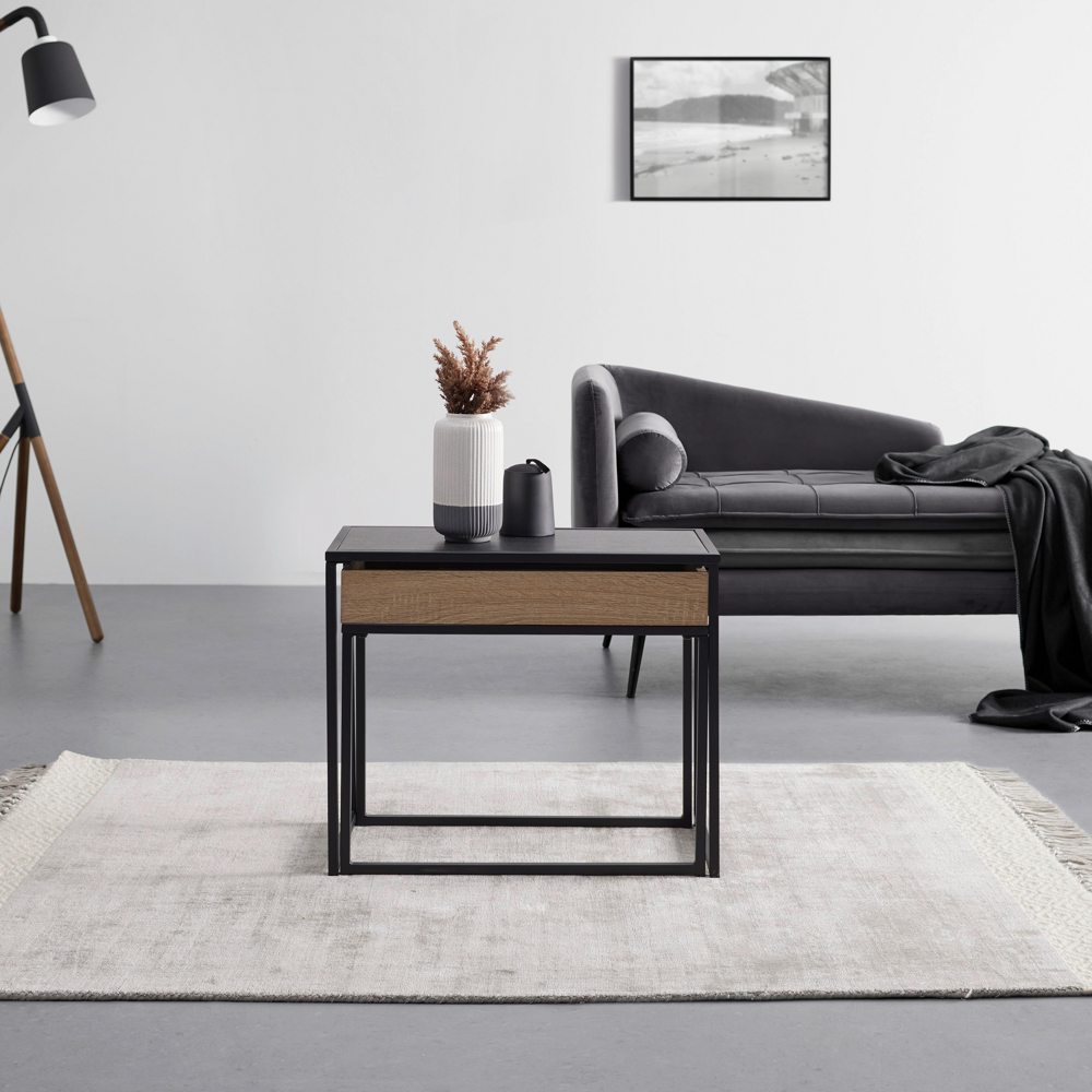 Konferenční Stolek Ani 60x30 Cm, Dřevodekor/černá