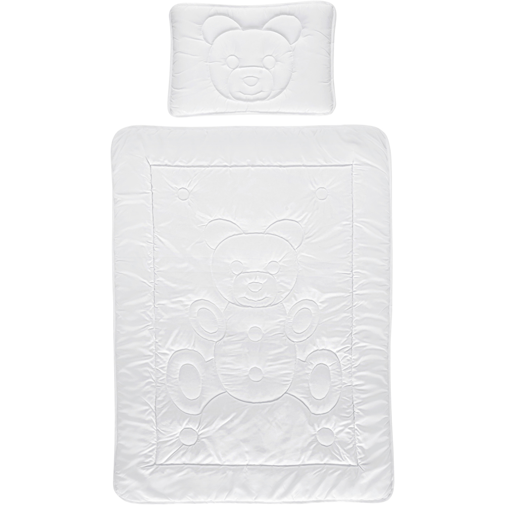 DĚTSKÁ PŘIKRÝVKA S POLŠTÁŘEM Teddy, 40/60+100/135cm, bílá