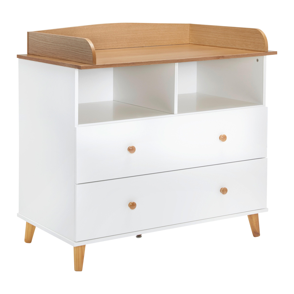 Přebalovací komoda LOU bílá a přírodní