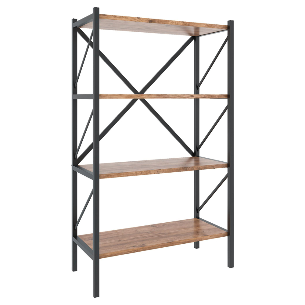 Industriální regál Insasi, medově dubový