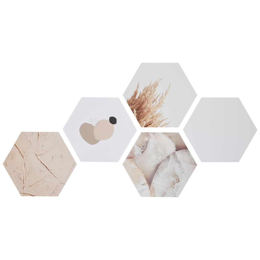 Obraz Hexagon, 5dílná Sada