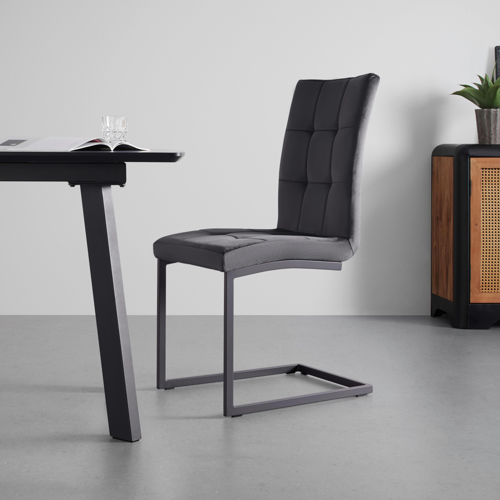 Dvoudílna Sada Židlí Mela Tmavěšedá