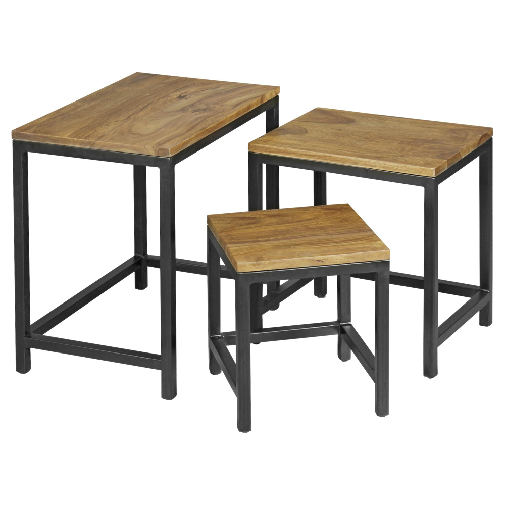 Příruční Stolek Akola Masiv Sada - 3ks