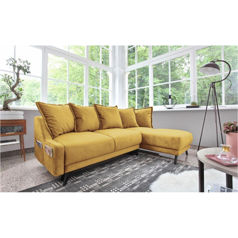 Sedací Souprava S Rozkladem Royal Rose Hořčice