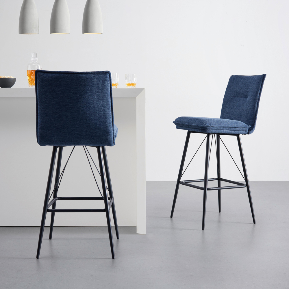 Sada Barových Židlí Boris Modrá 2ks