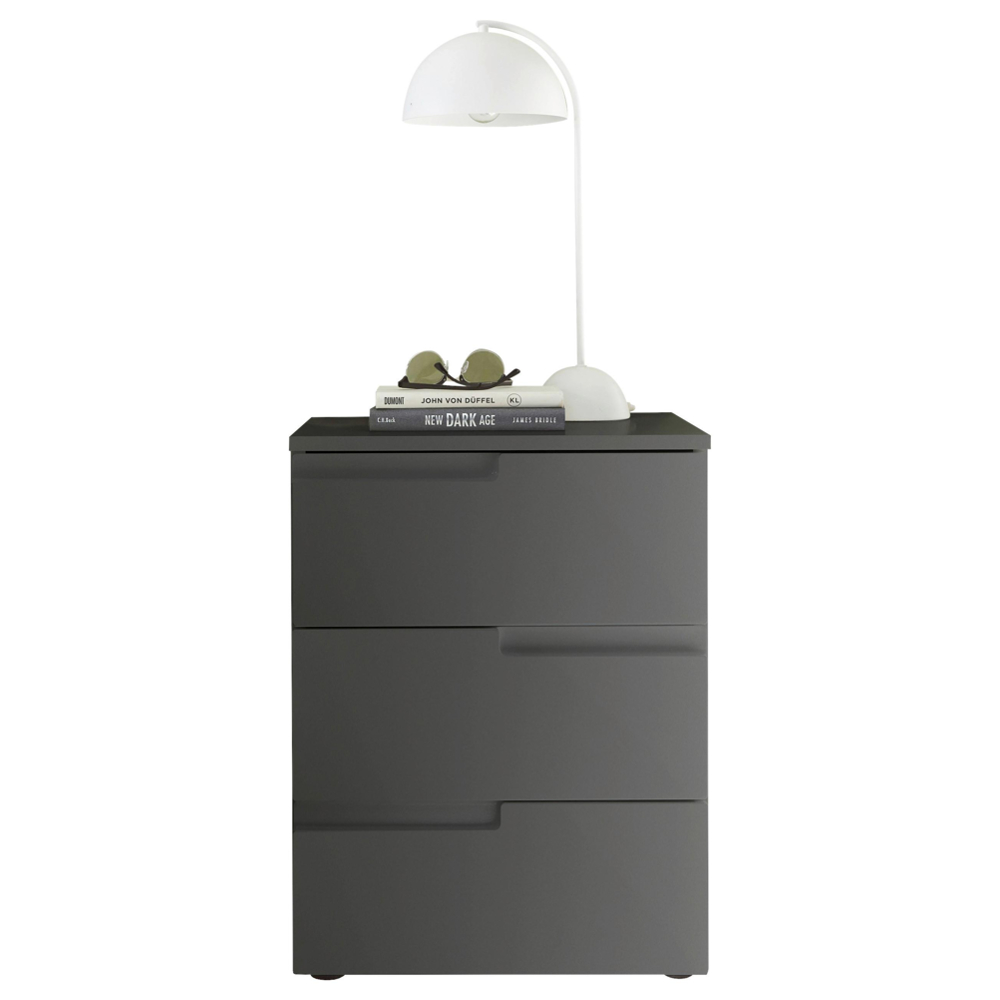 Noční stolek SPICE 3 3 zásuvky, v grafitovém dekoru