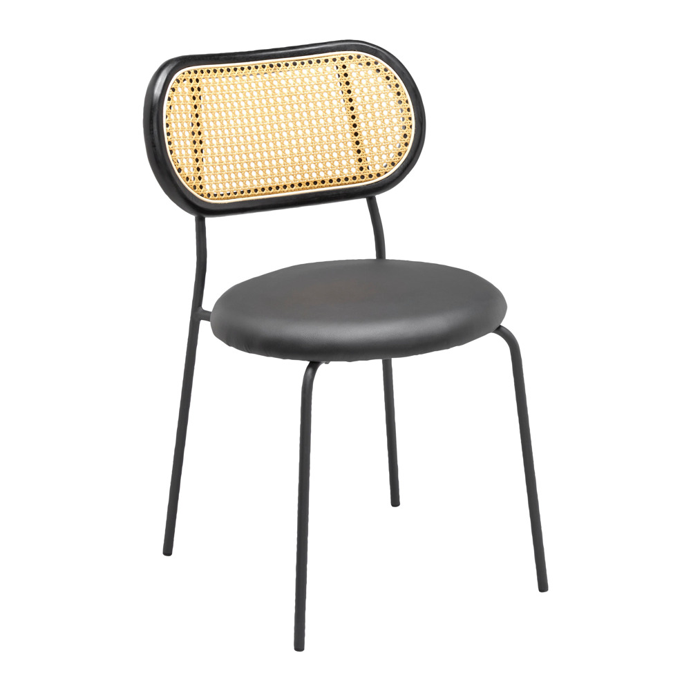 Židle Casa Černá Dřevo/ratan/kov