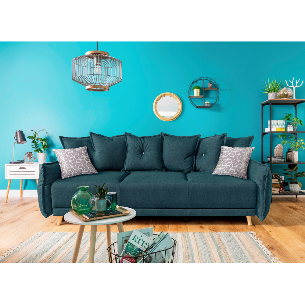 Třímístná Pohovka Na Spaní Lazy Lukka Tyrkysová