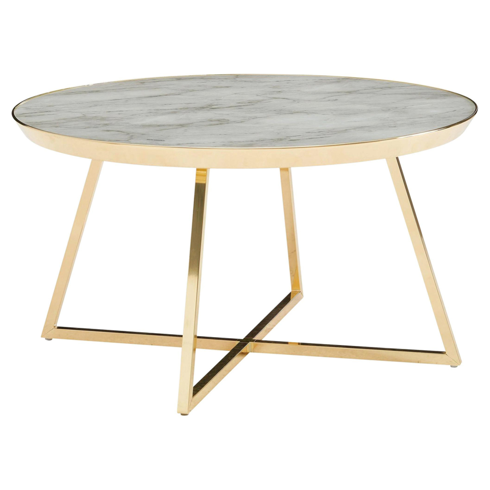 Konferenční Stolek Sklo/kov Š: 76cm