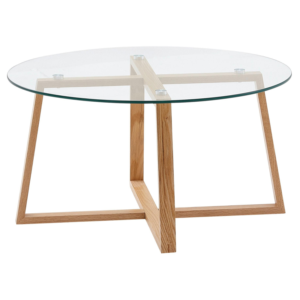 Konferenční stolek sklo/masiv p: 78cm