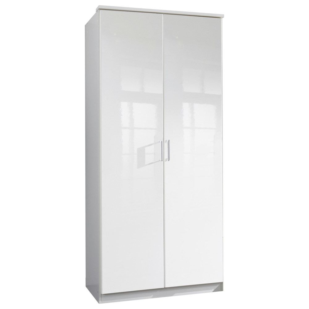 Šatníková skriňa CLACK biela vysoký lesk