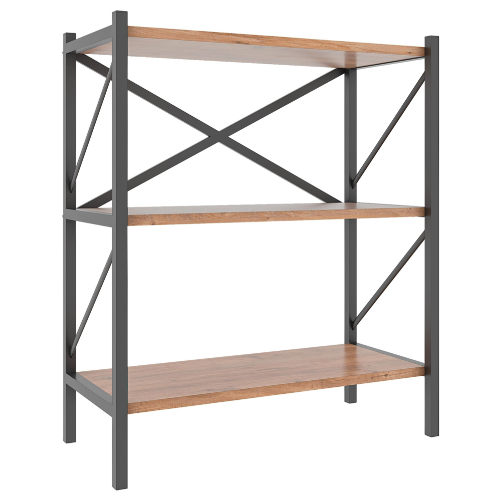 Industriální regál Insasi, medově dubová