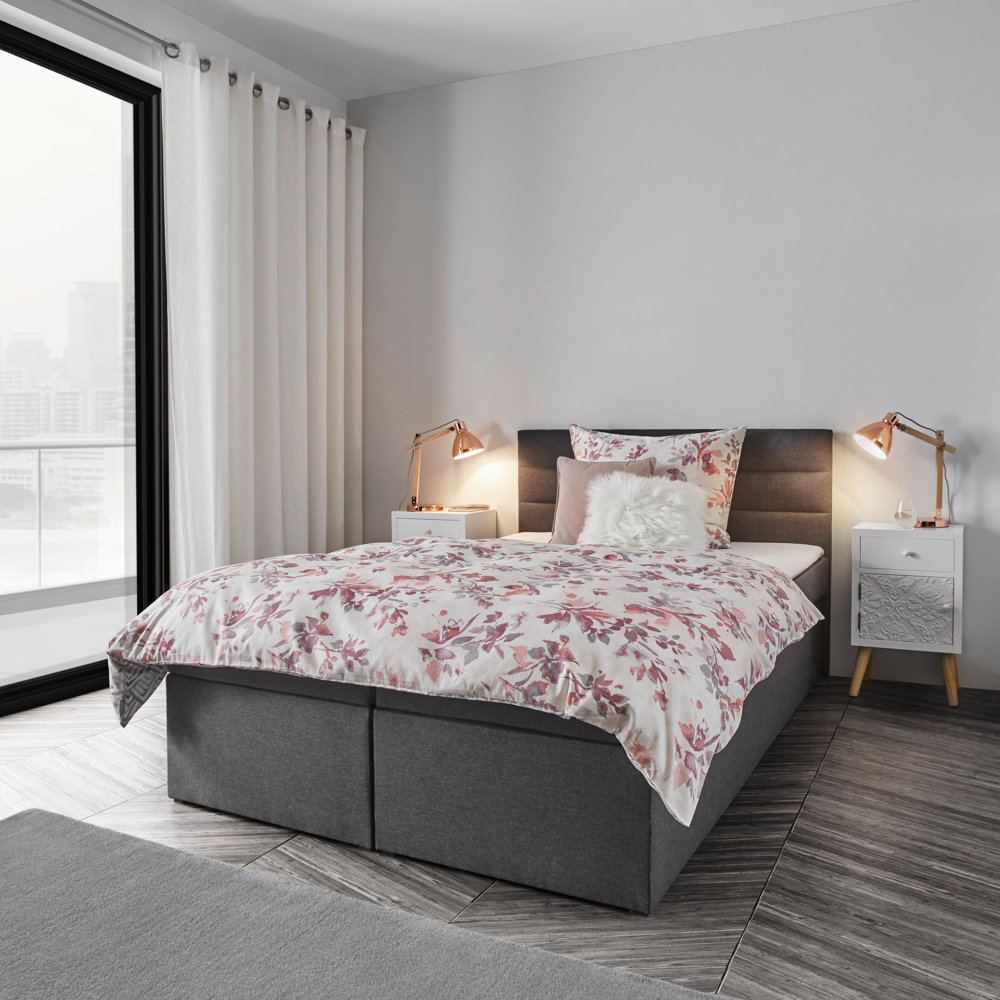 Manželská boxspring postel Lisa, 140x200, šedá