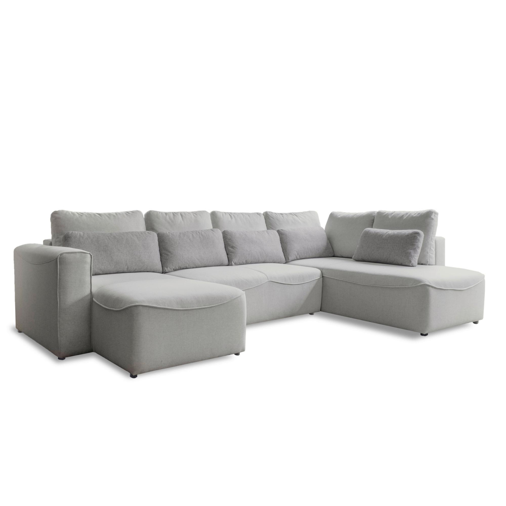 Rohová sedačka HOLLY U, oboustranná, béžová/tm.béžová