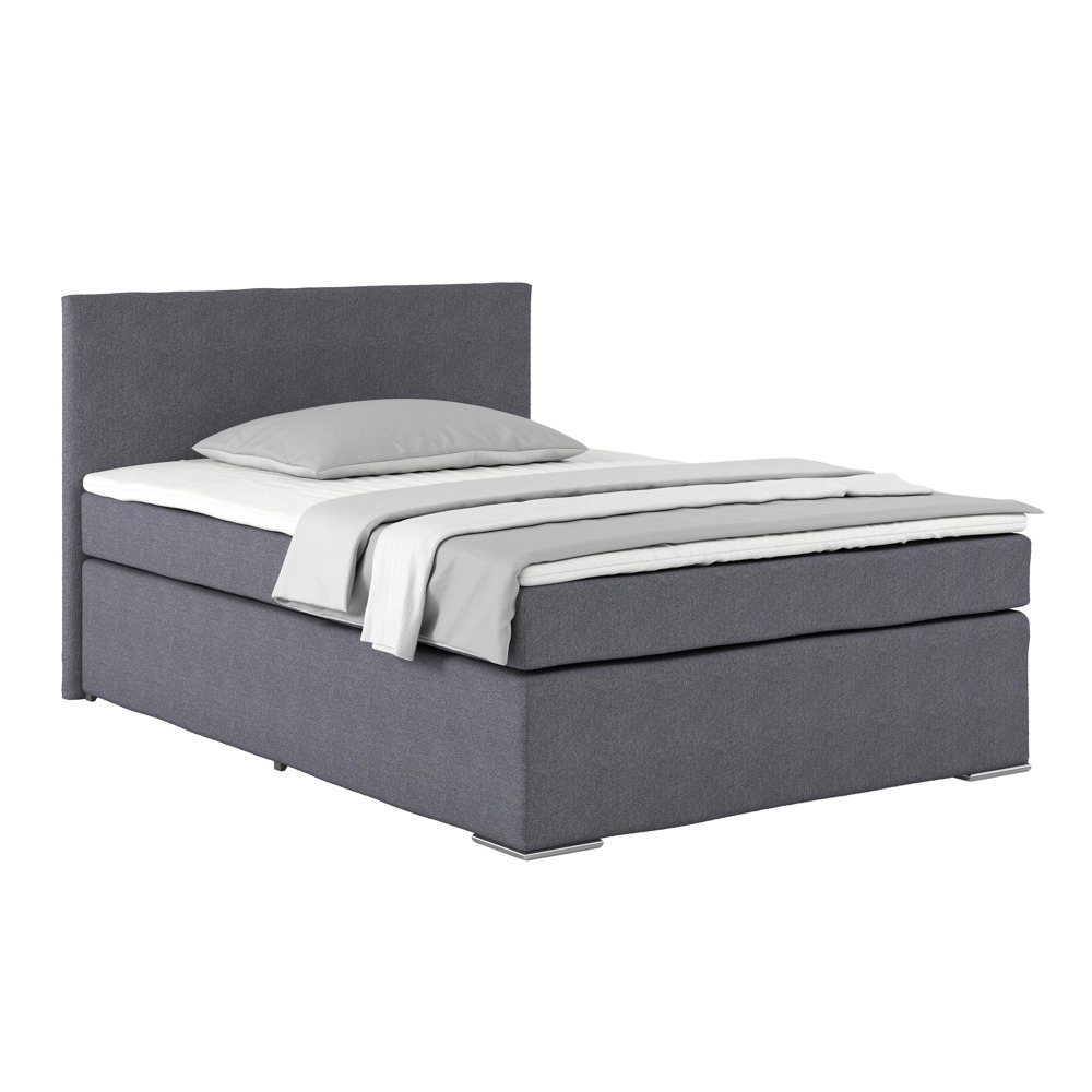 Postel Boxspring NERO PL: 140/200 cm, tmavě šedá