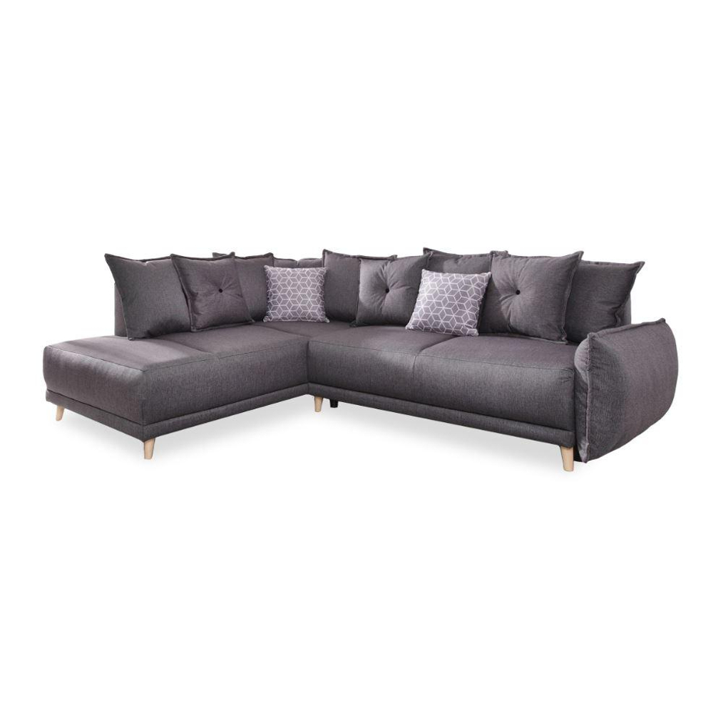 Rozkládací Rohová Sedačka Lazy Lukka Tmavě Šedá