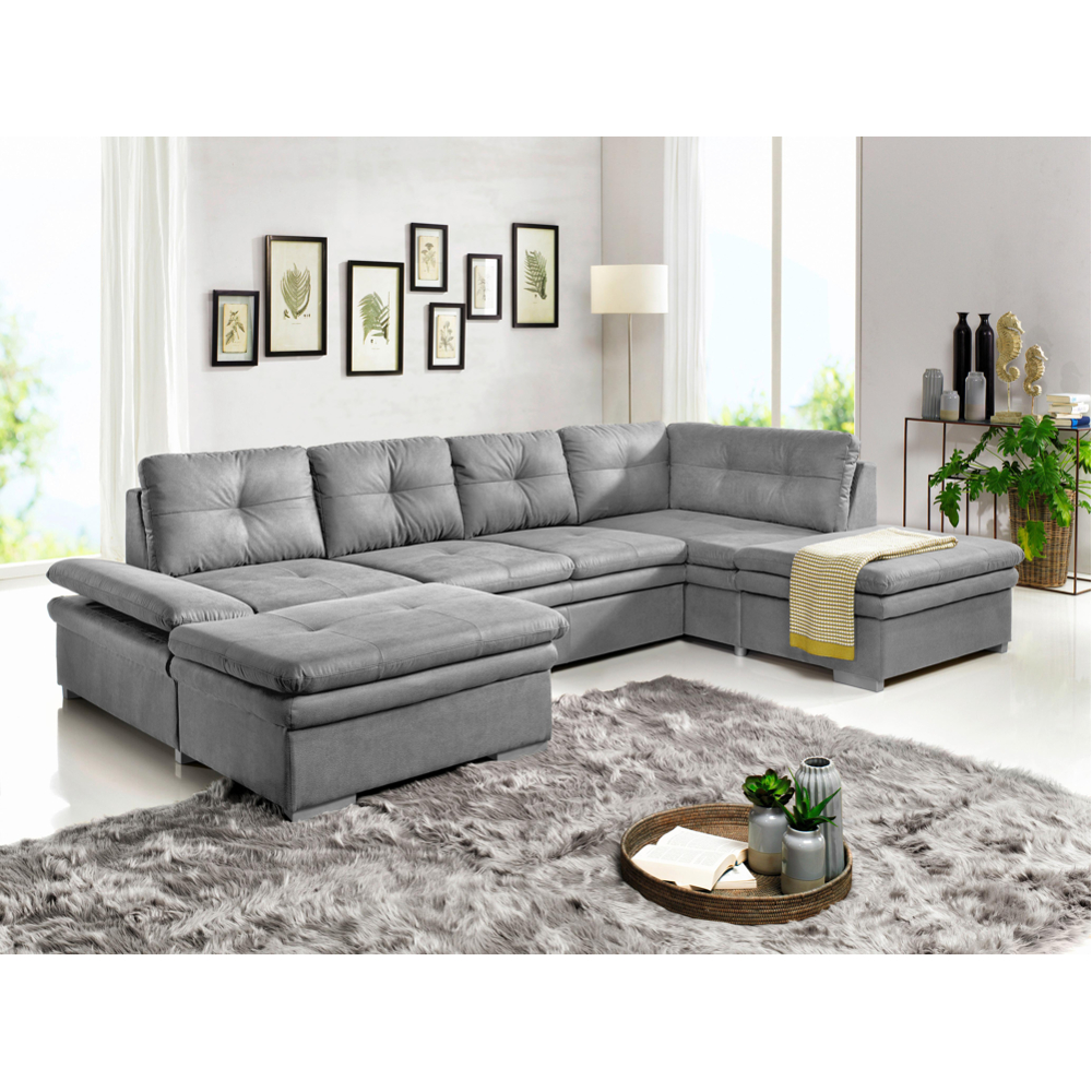 Sedací Souprava Ve Tvaru U Hit, Světle Šedá