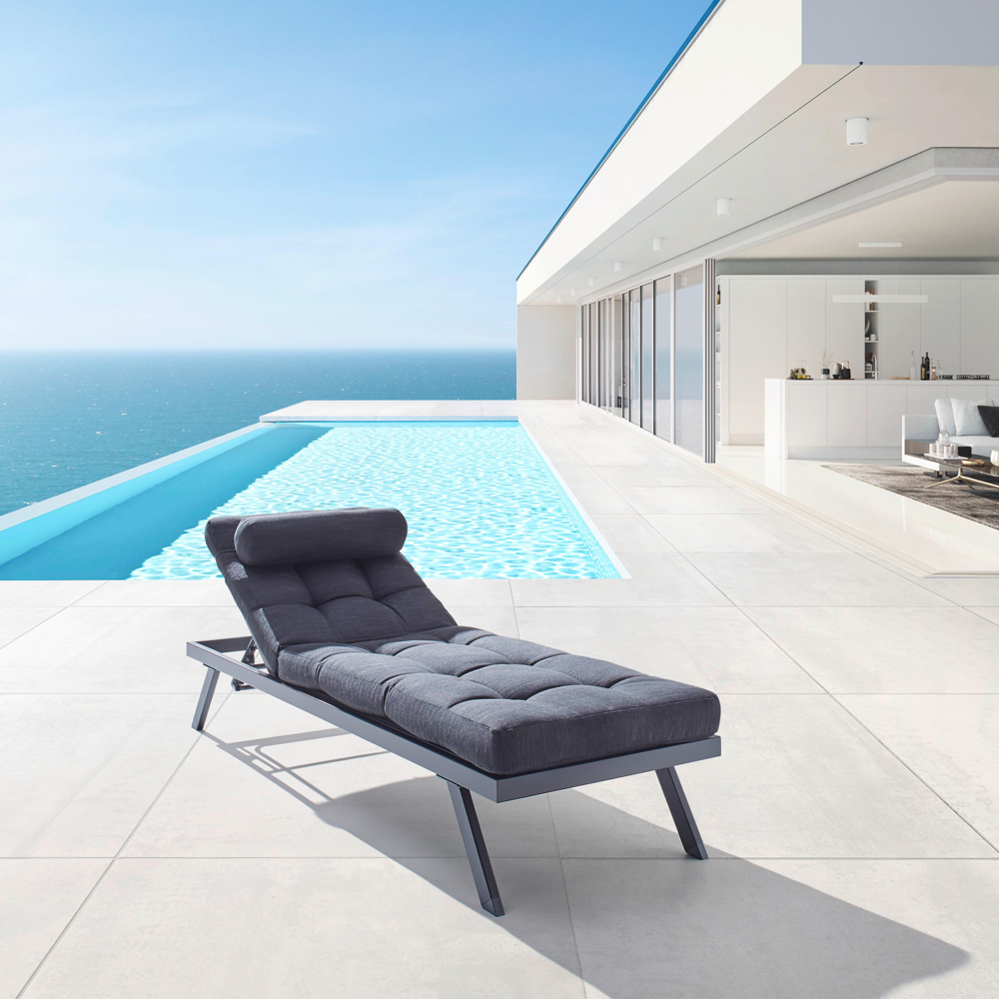 Zahradní Lehátko Avola Tmavě Šedá